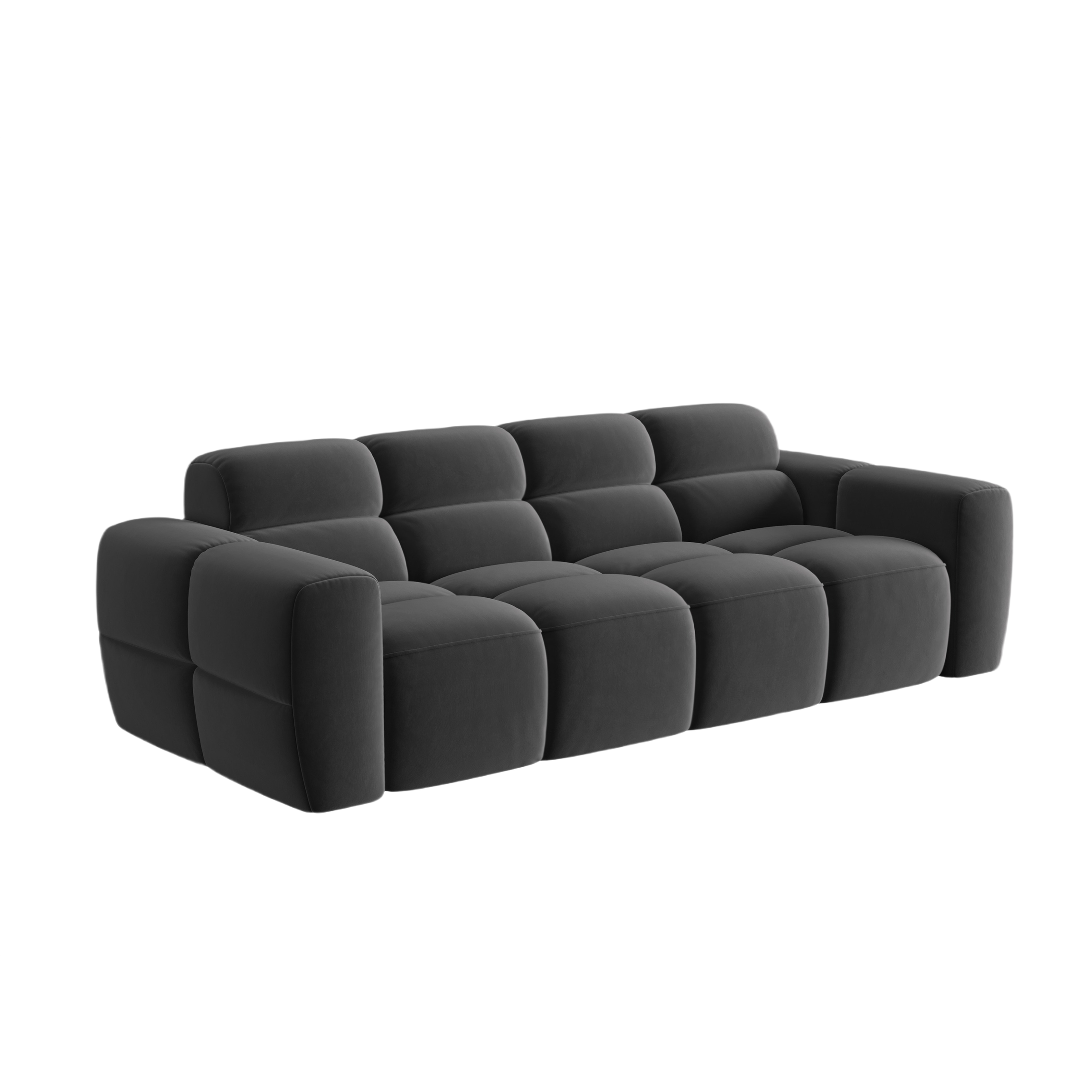 Sofa aksamitna 4-osobowa LISA ciemnoszary