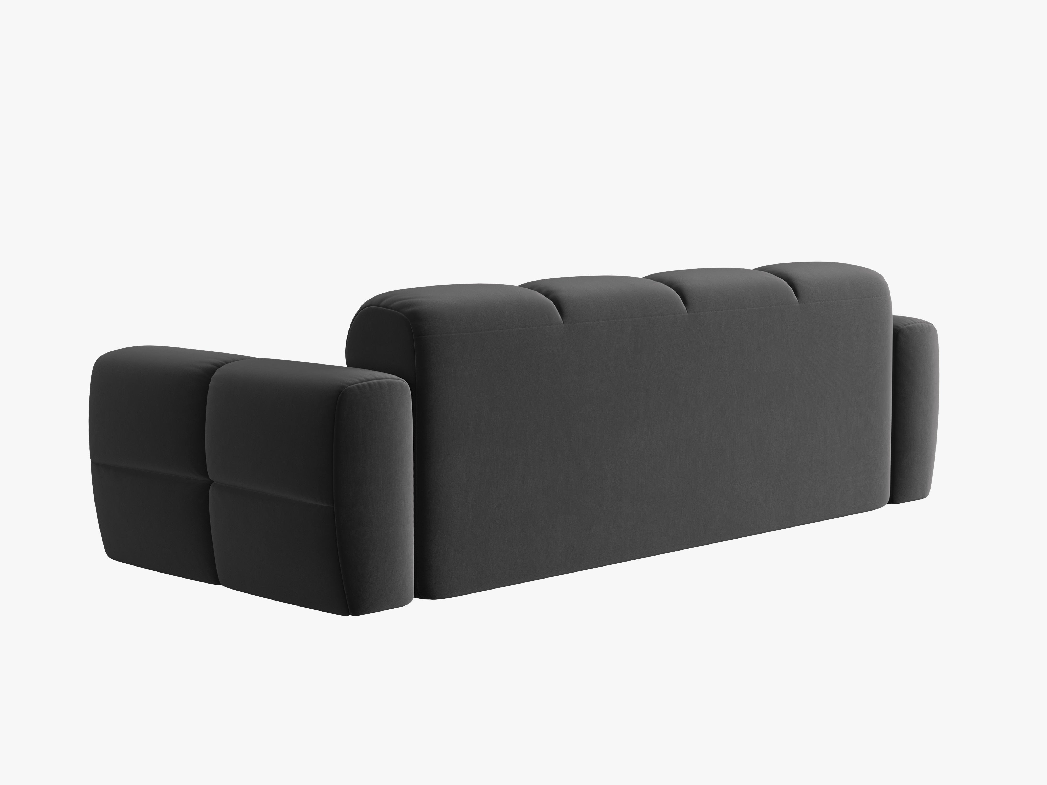 Sofa aksamitna 4-osobowa LISA ciemnoszary