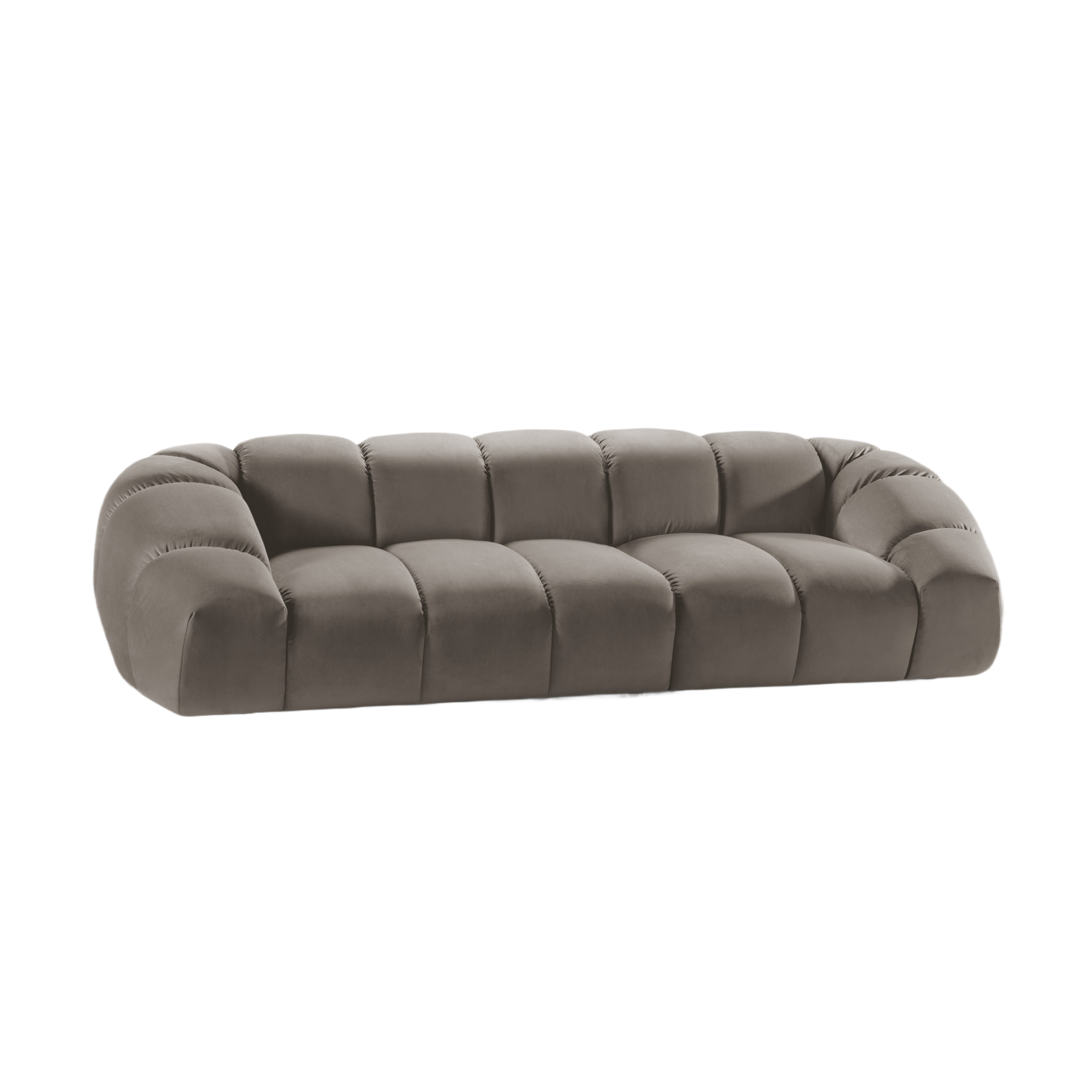 Sofa aksamitna 4-osobowa DIANA szarobrązowy
