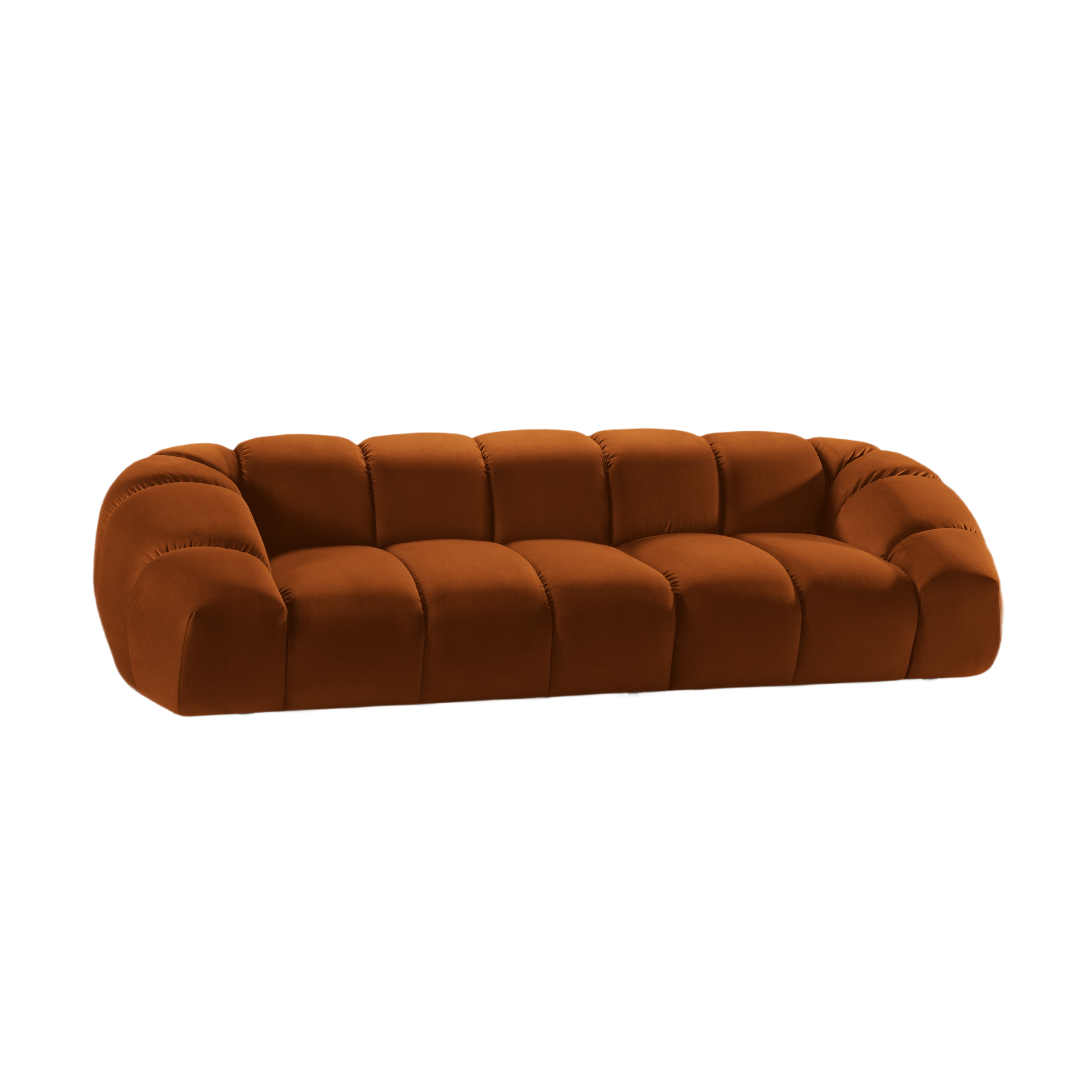 Sofa aksamitna 4-osobowa DIANA terracotta