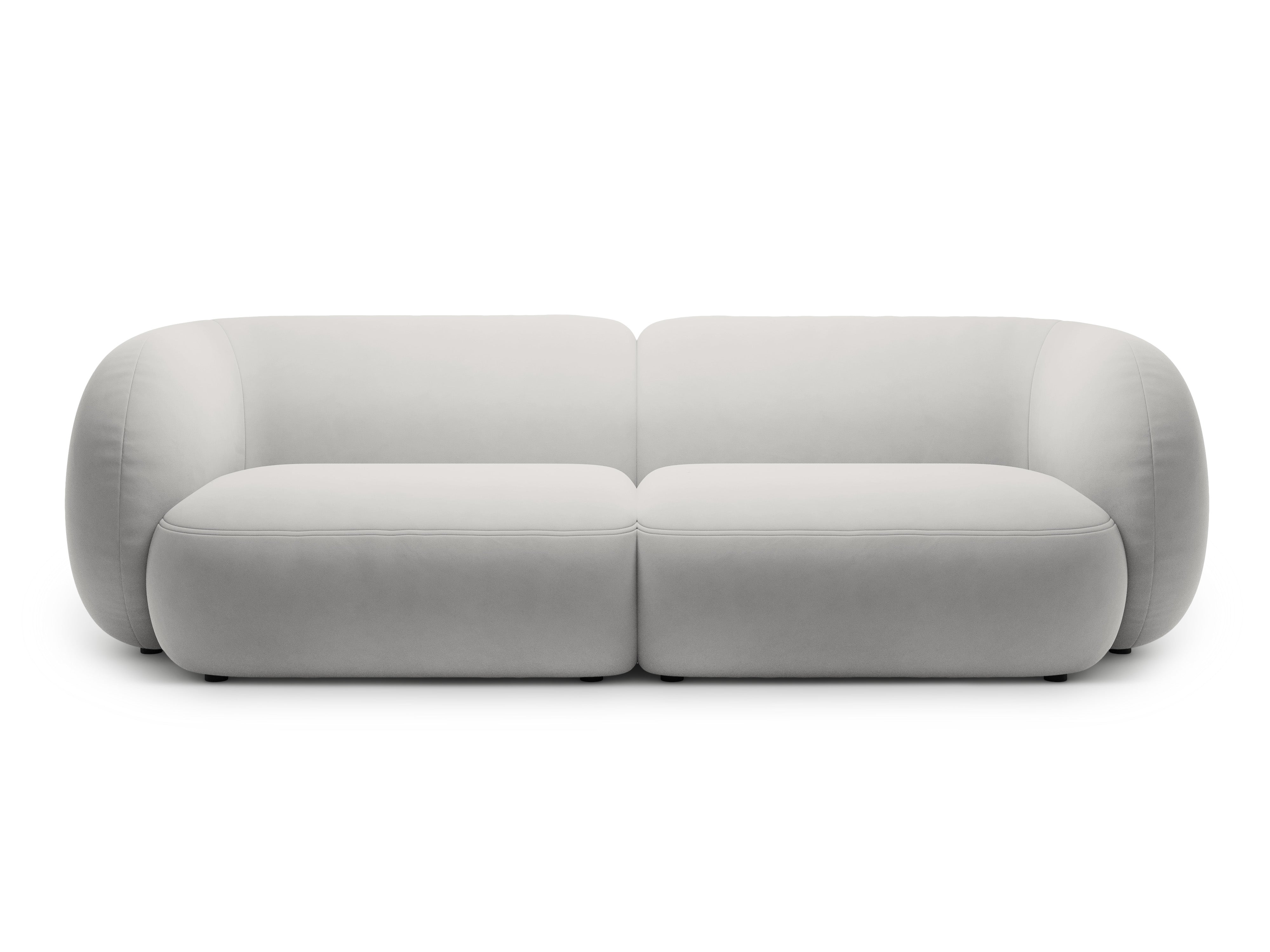 Sofa 4-osobowa aksamitna KATE jasnoszary