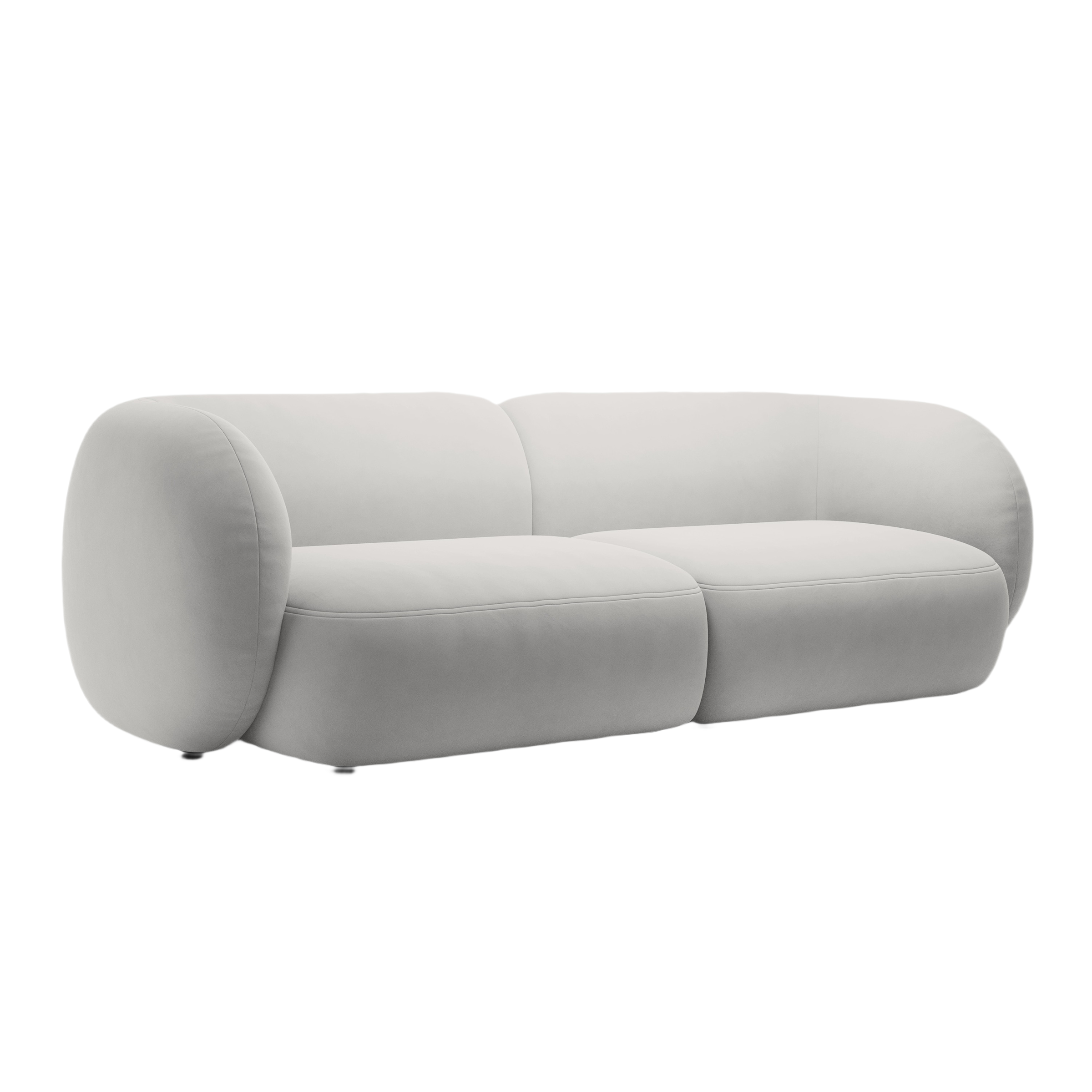 Sofa 4-osobowa aksamitna KATE jasnoszary