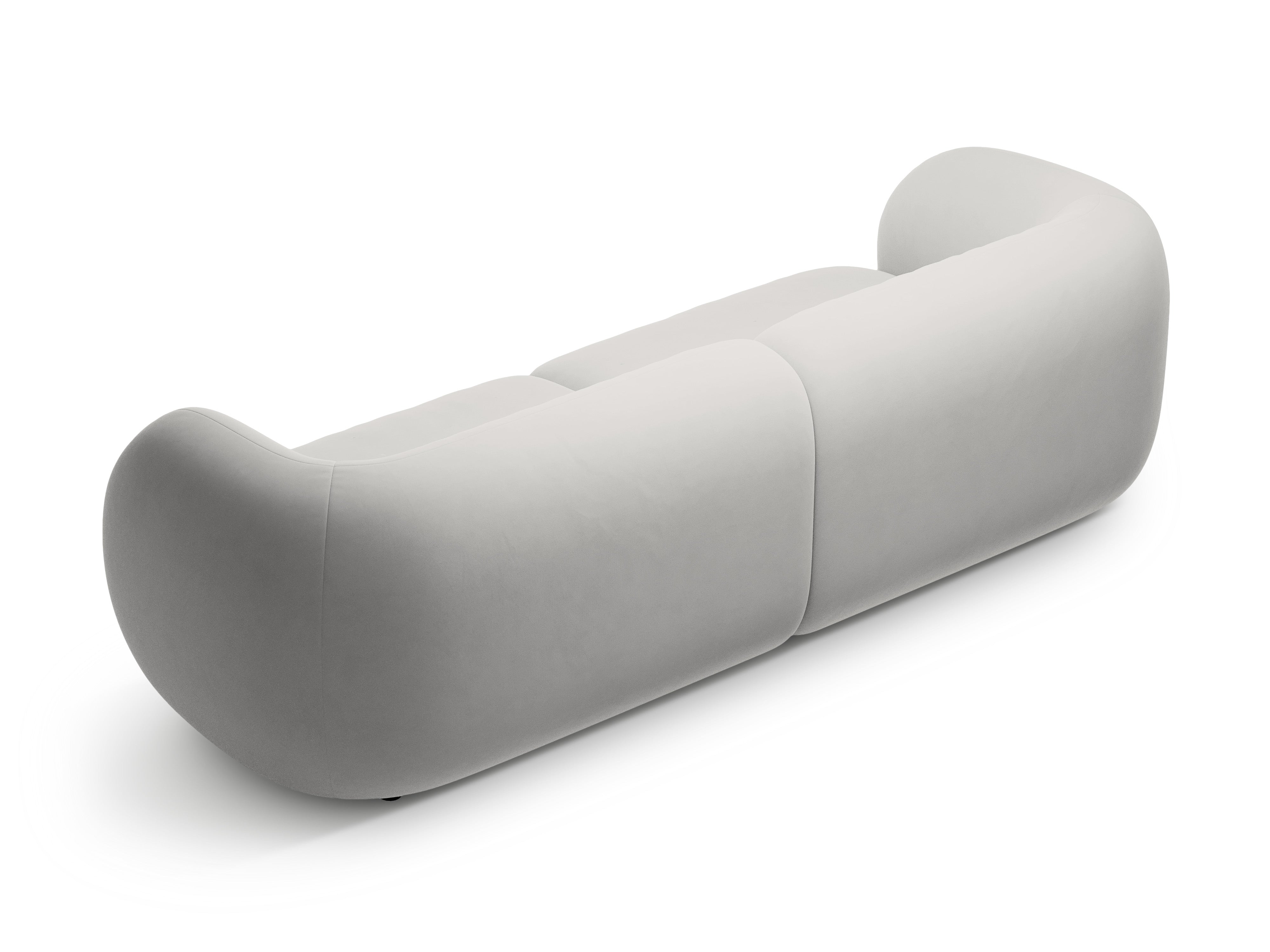 Sofa 4-osobowa aksamitna KATE jasnoszary