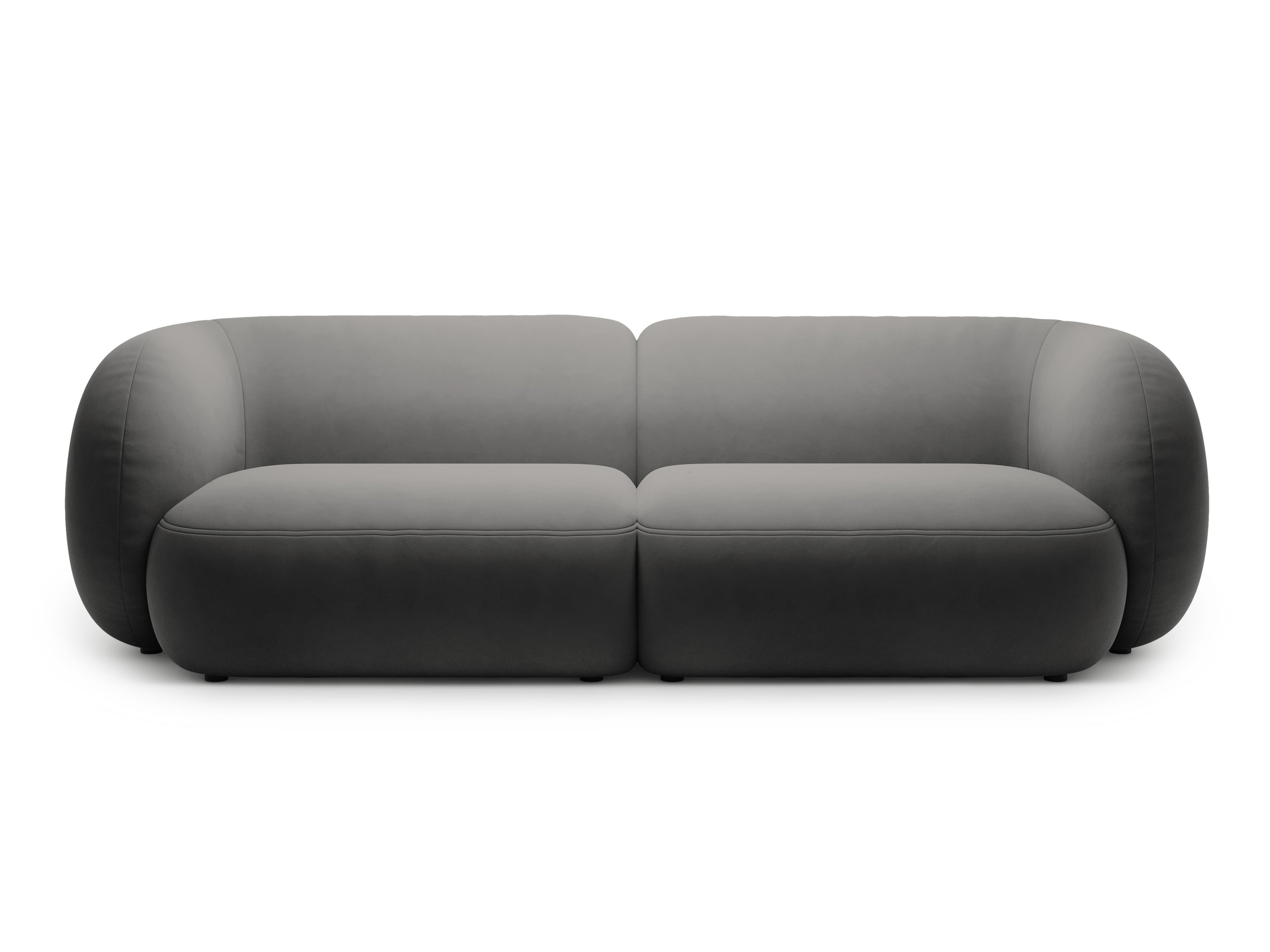 Sofa 4-osobowa aksamitna KATE ciemnoszary