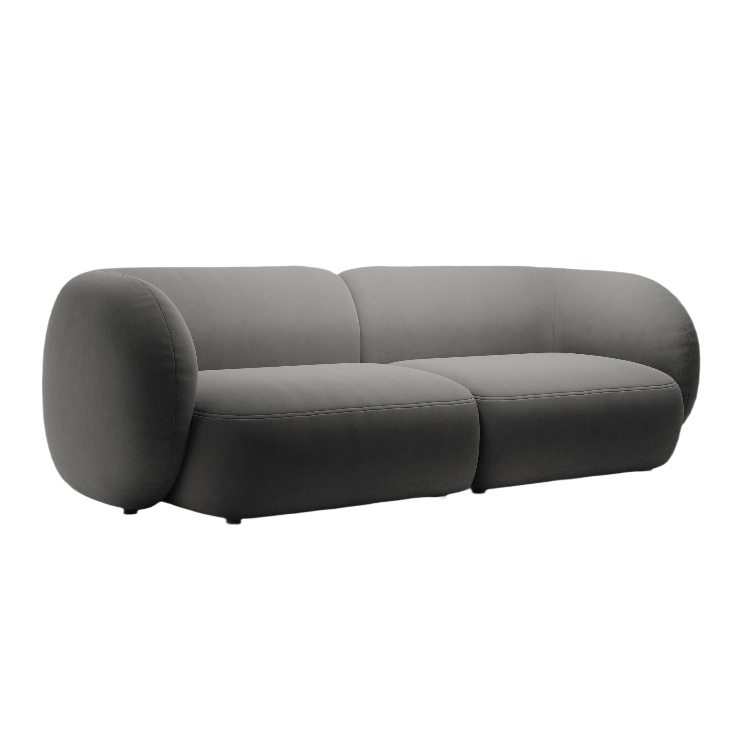 Sofa 4-osobowa aksamitna KATE ciemnoszary