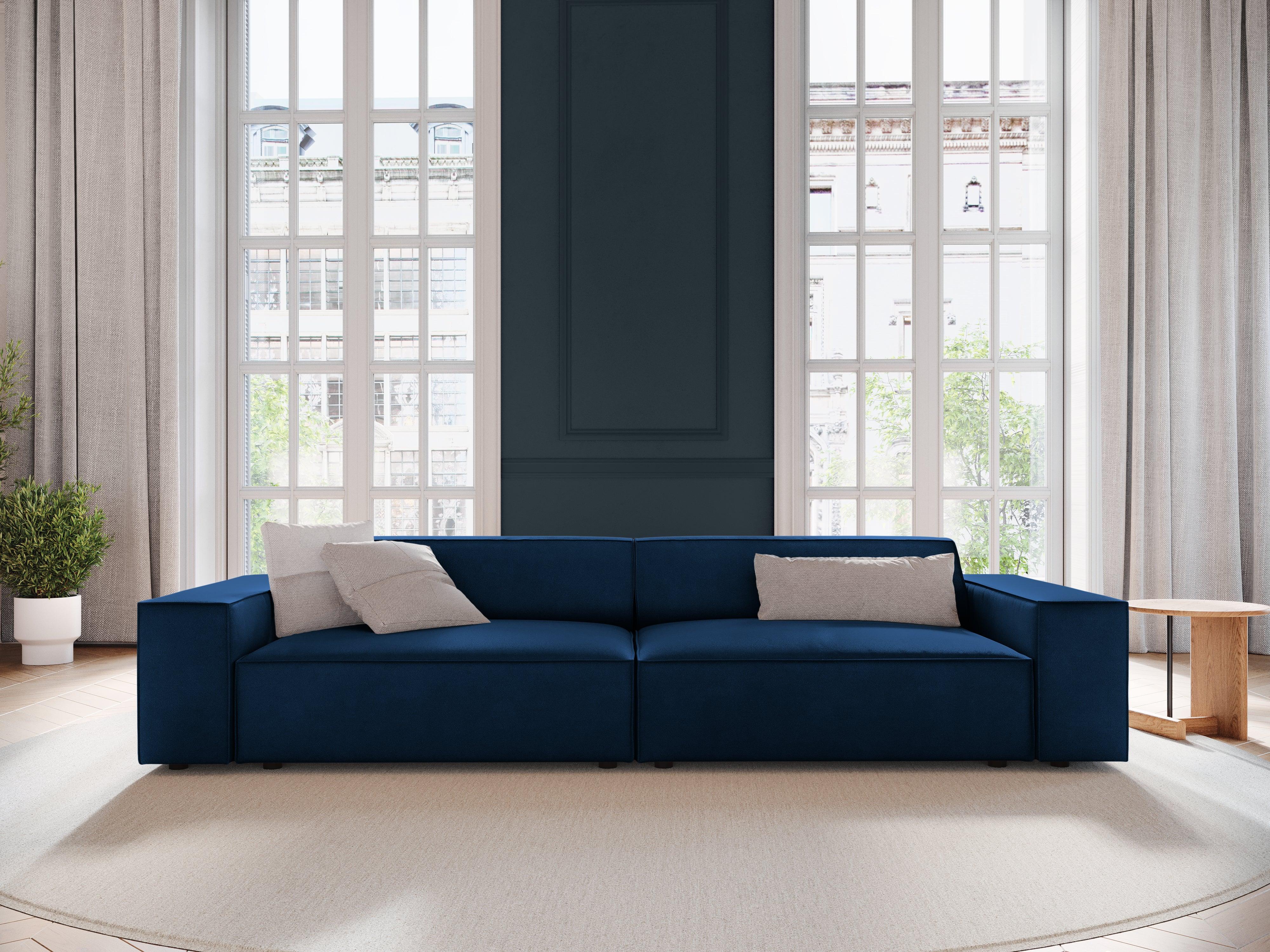 Sofa aksamitna 4-osobowa JODIE granat królewski Micadoni Eye on Design