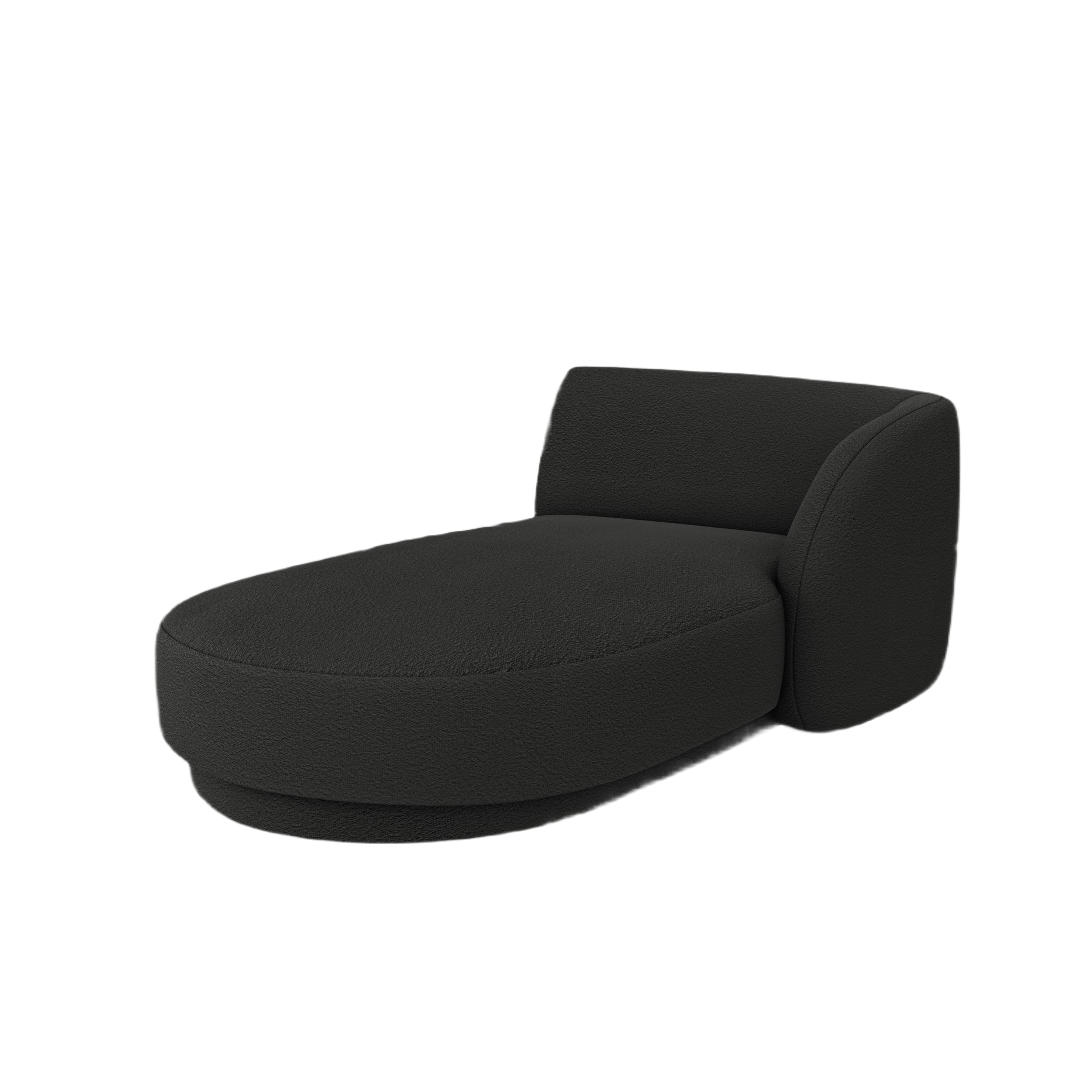 Rechtsseitiger Sessel MILEY schwarzer Boucle
