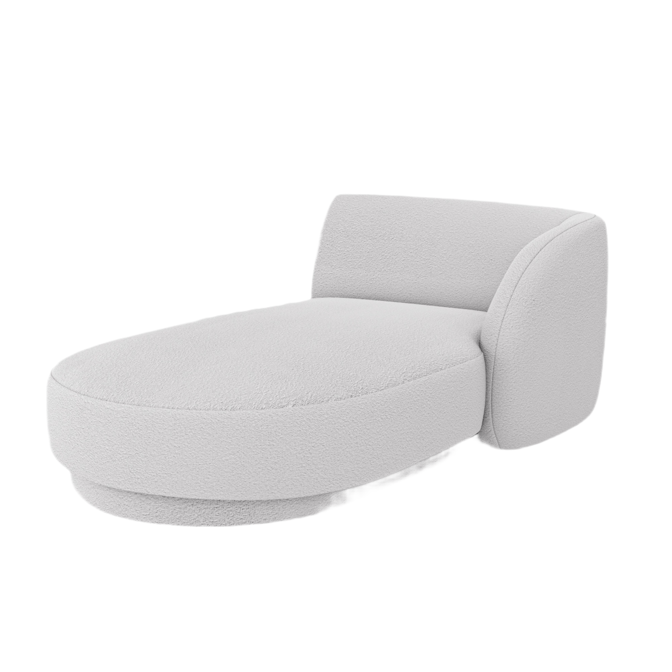 Right-facing chaise longue MILEY light gray boucle