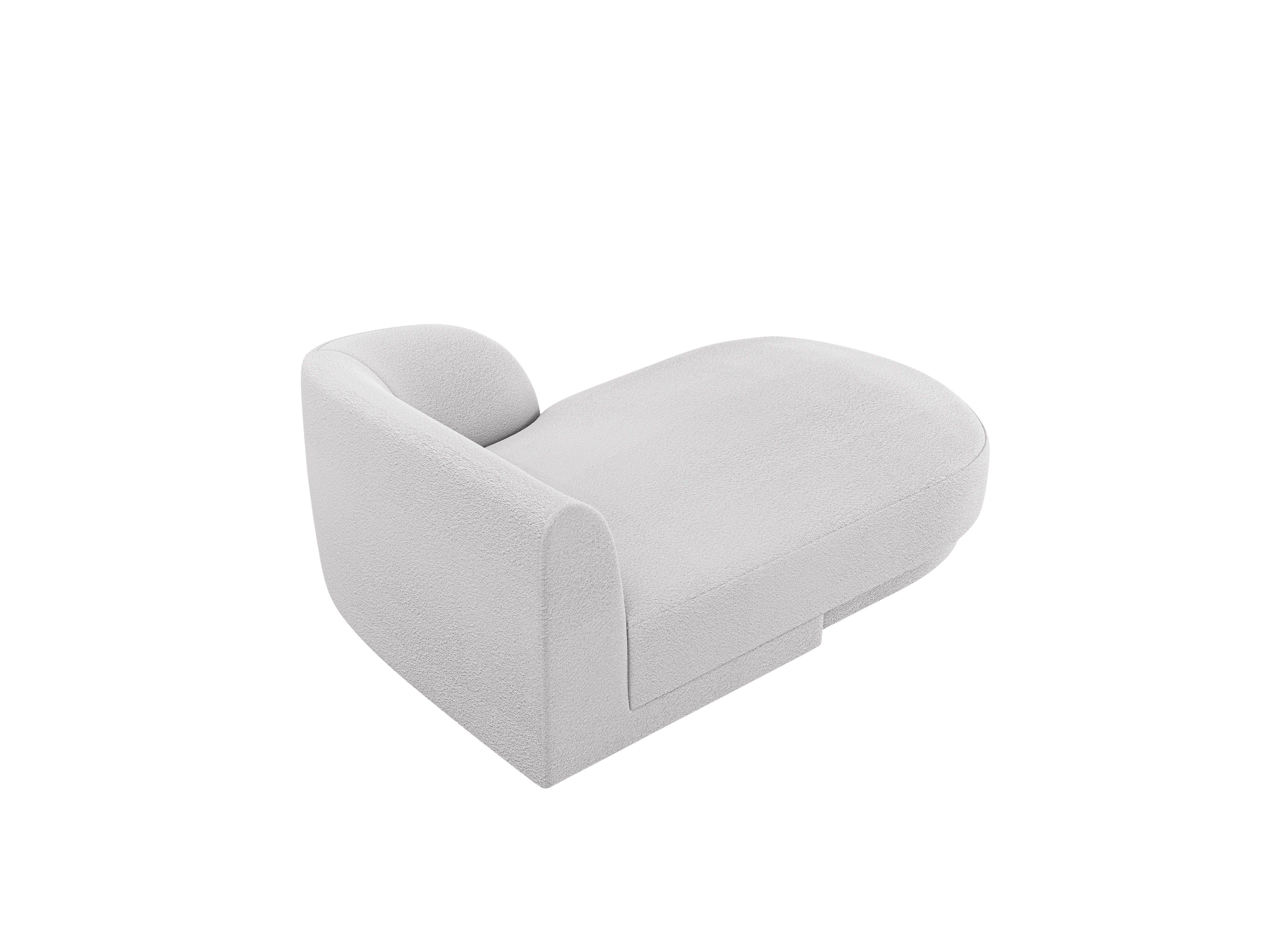 Right-facing chaise longue MILEY light gray boucle