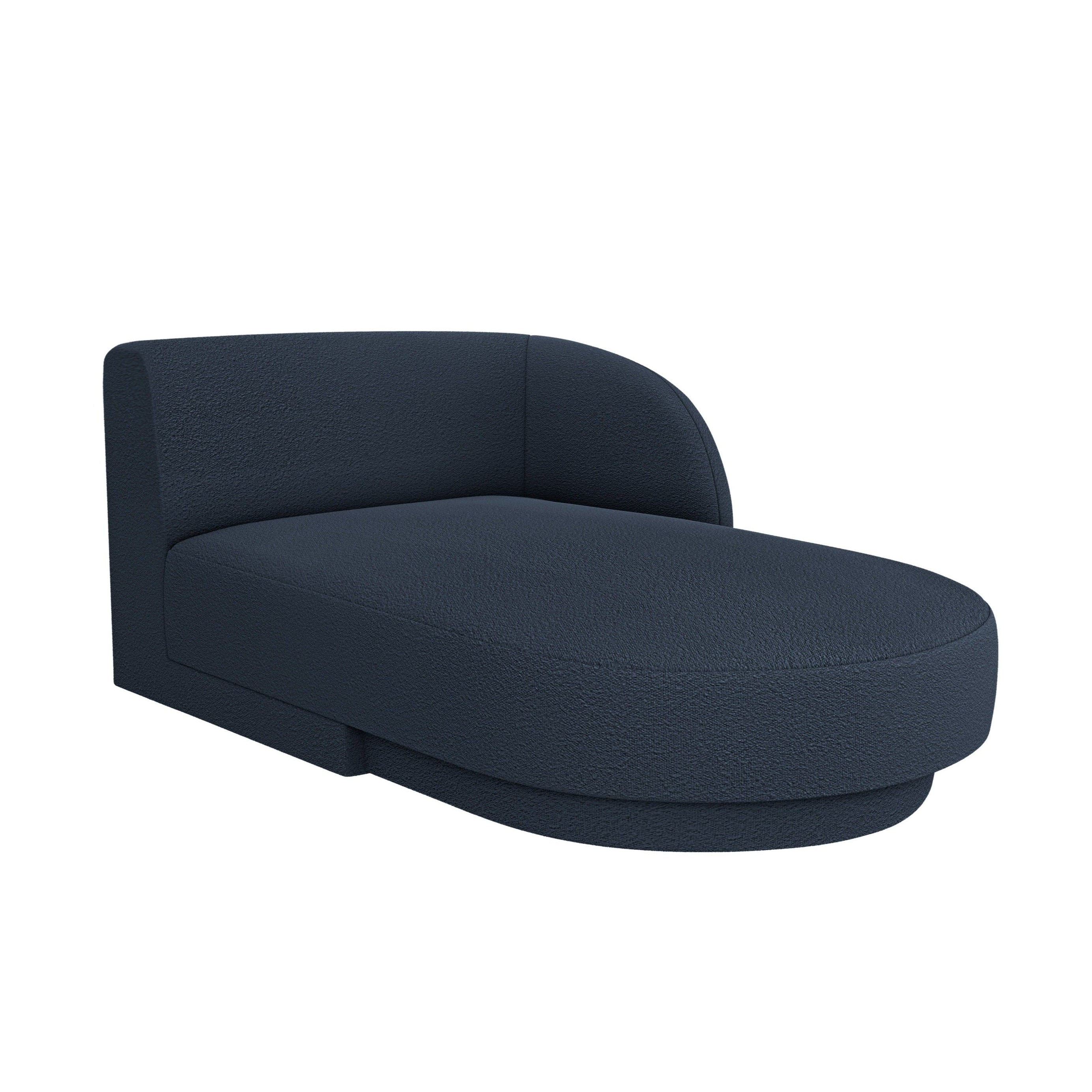 Right-facing chaise longue MILEY dark blue boucle