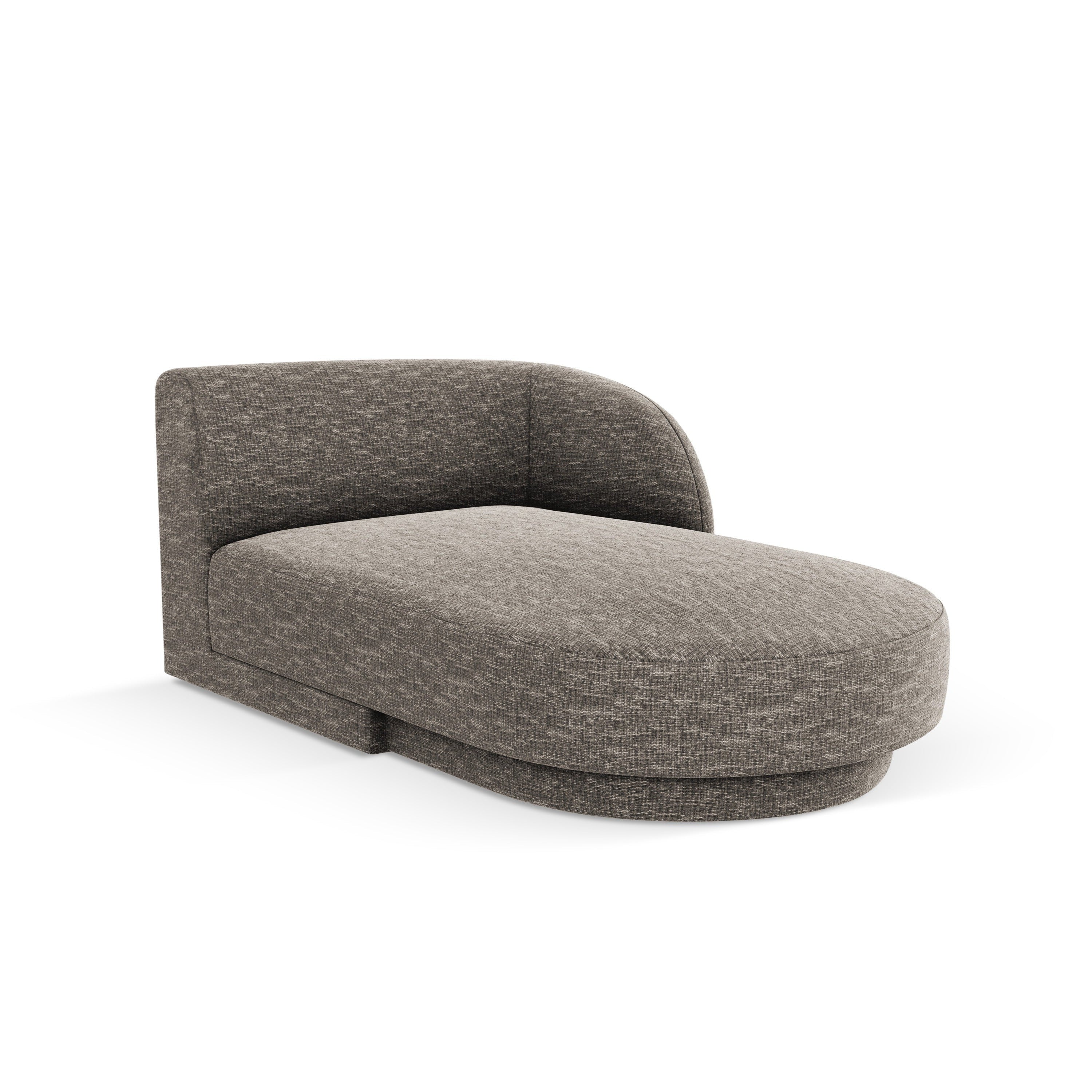 Rechtsseitiger Sessel MILEY graues samtweiches Chenille