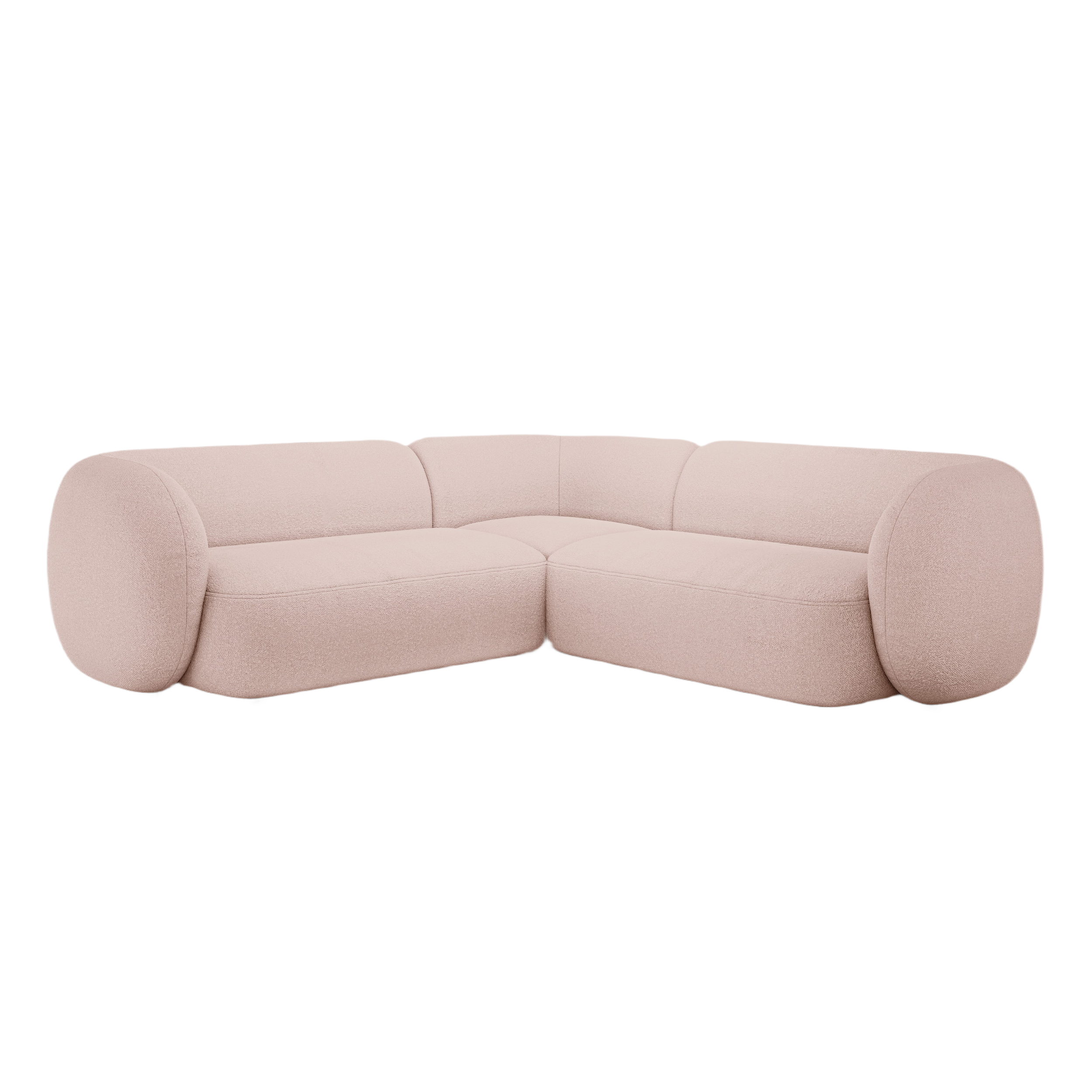 Symmetrische Eckbank KATE rosa Boucle