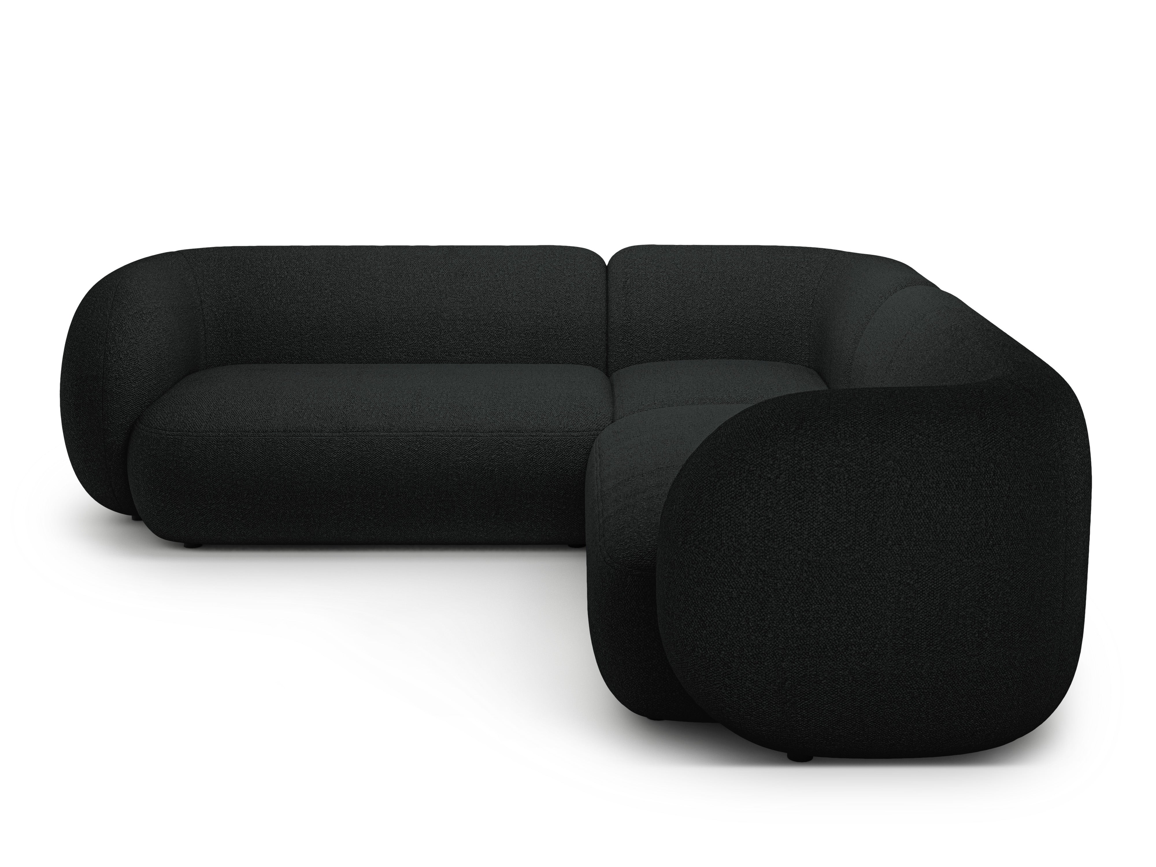 Symmetrical Corner Sofa KATE Black Boucle