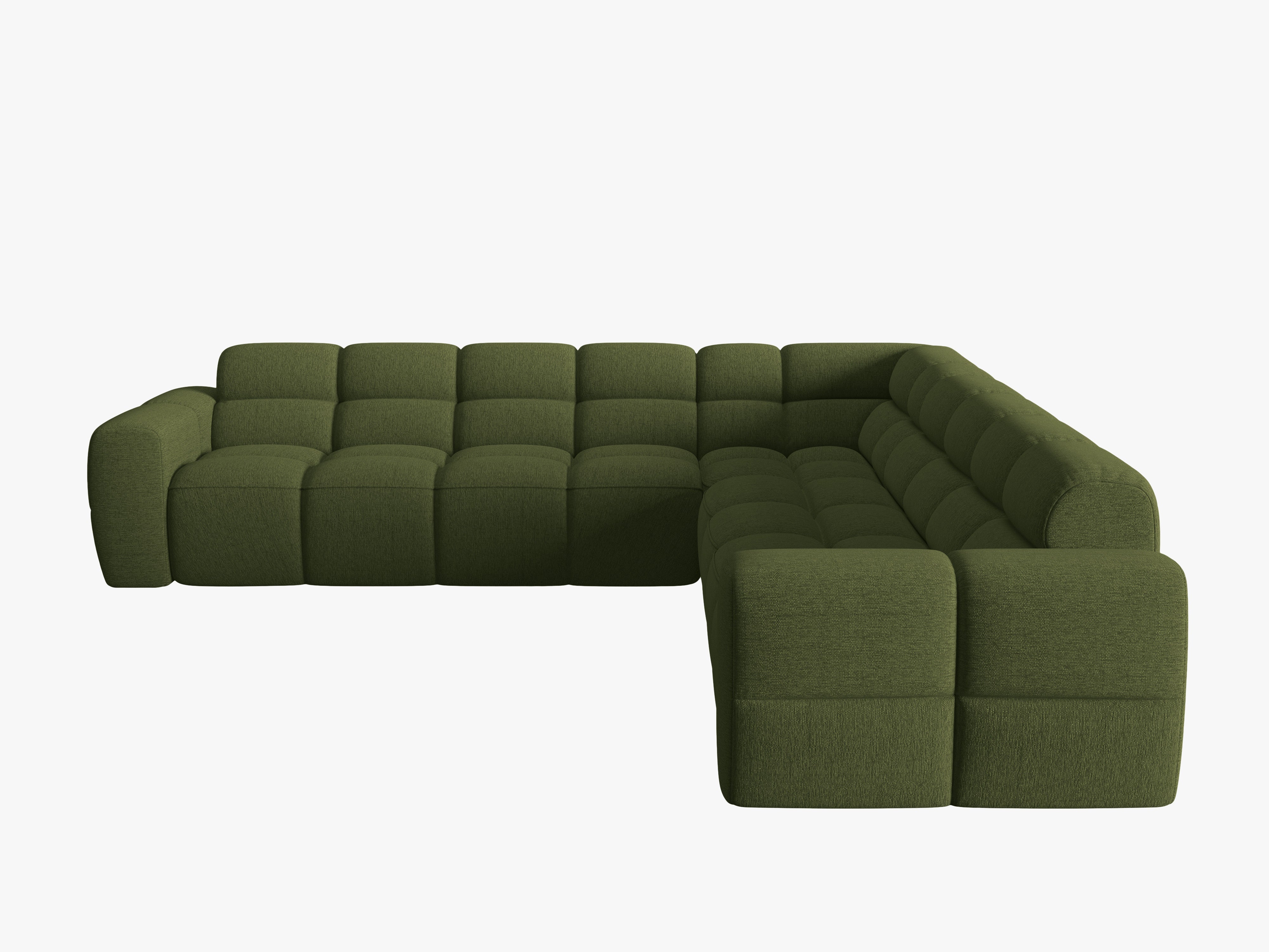 Symmetrical Corner Sofa LISA Green Chenille