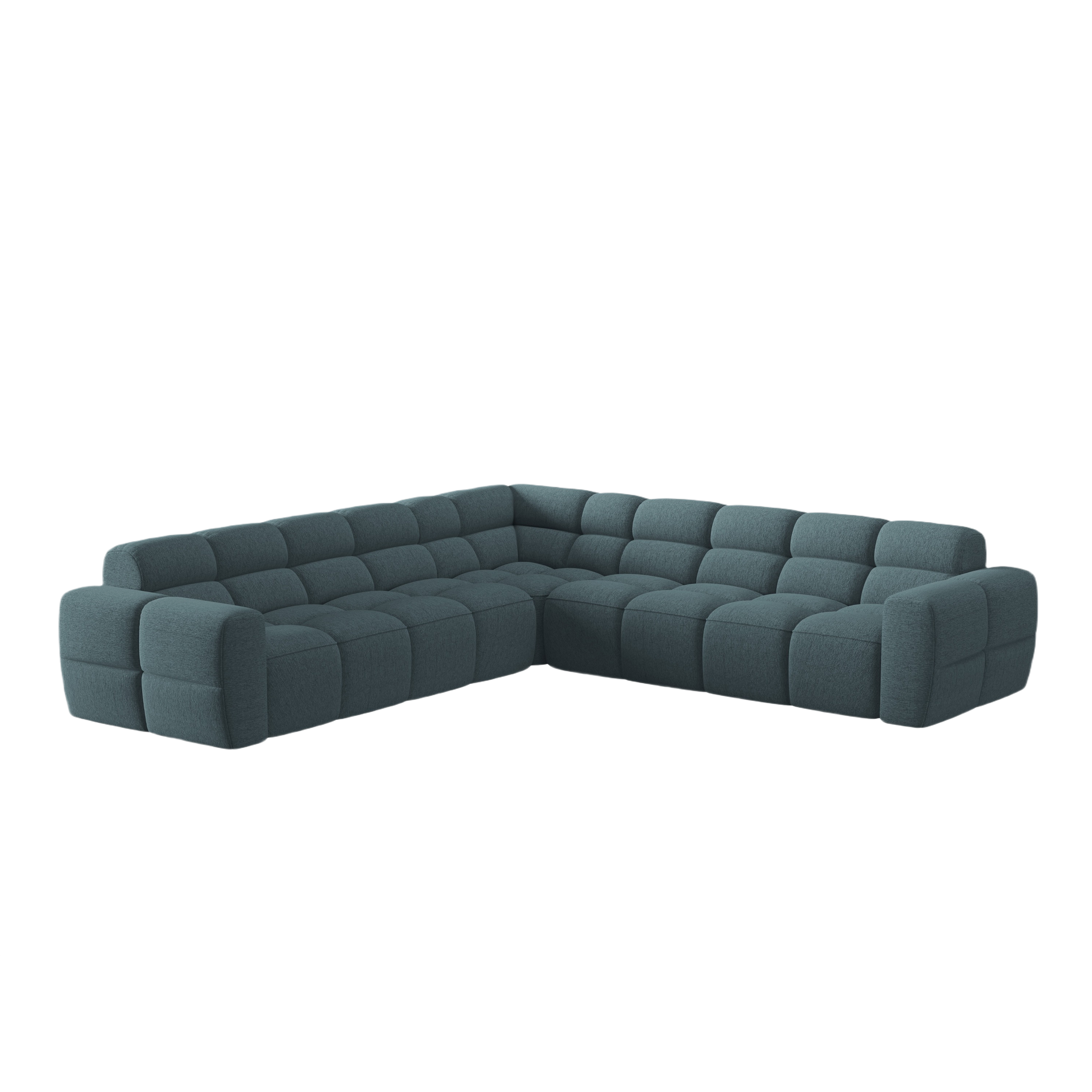 Symmetrical Corner Sofa LISA Light Blue Chenille