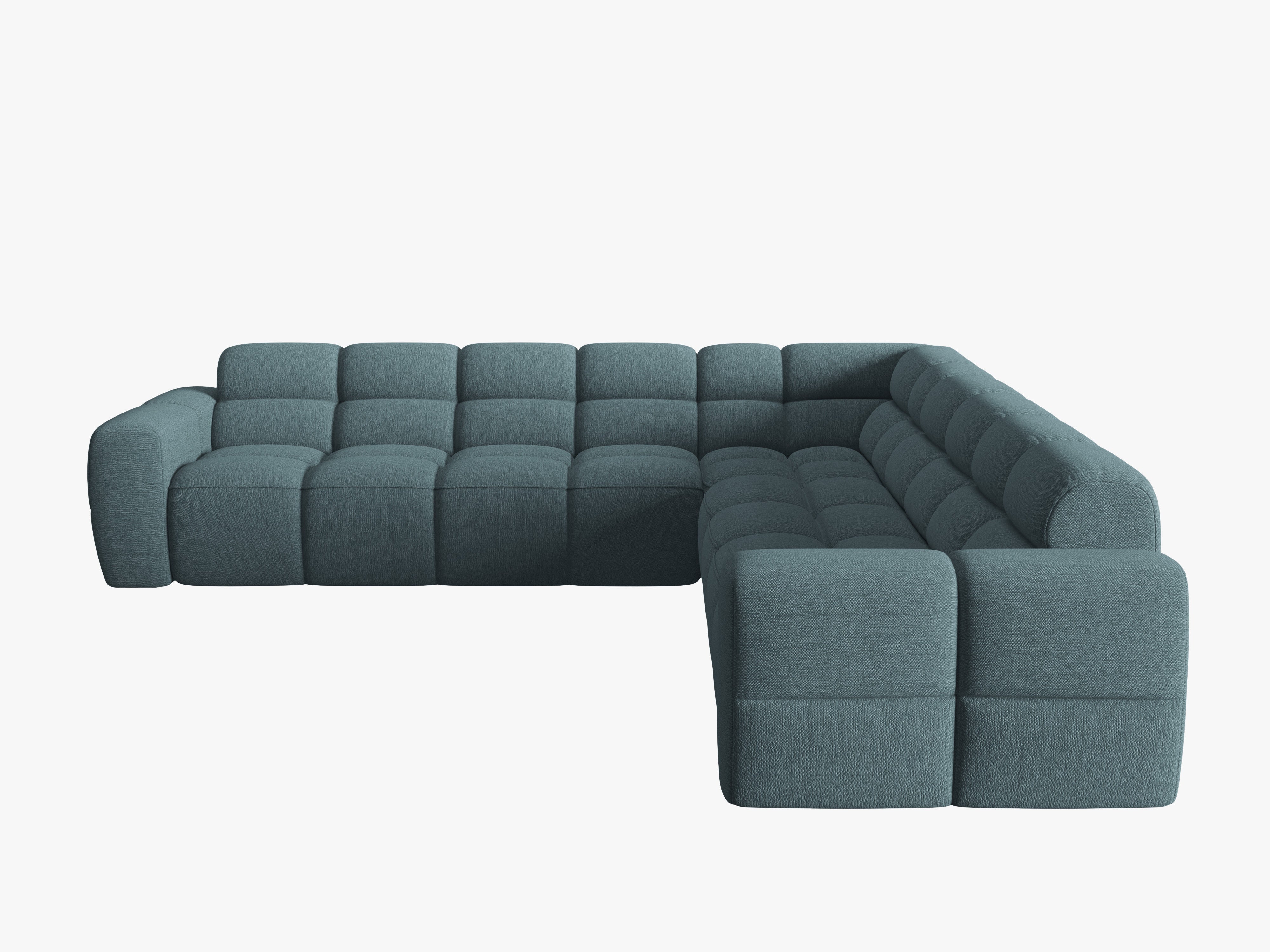 Symmetrical Corner Sofa LISA Light Blue Chenille