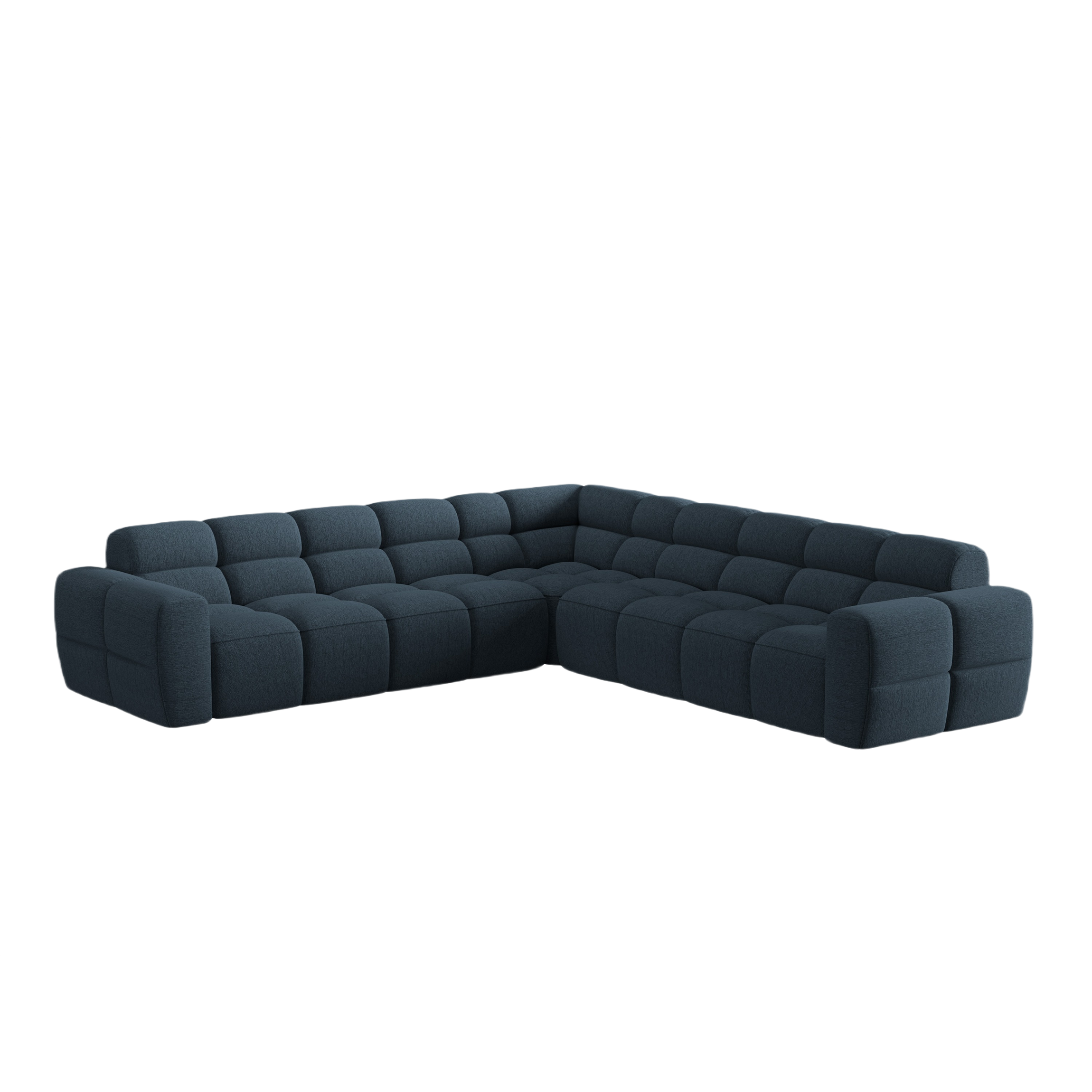 Symmetrical Corner Sofa LISA Dark Blue Chenille