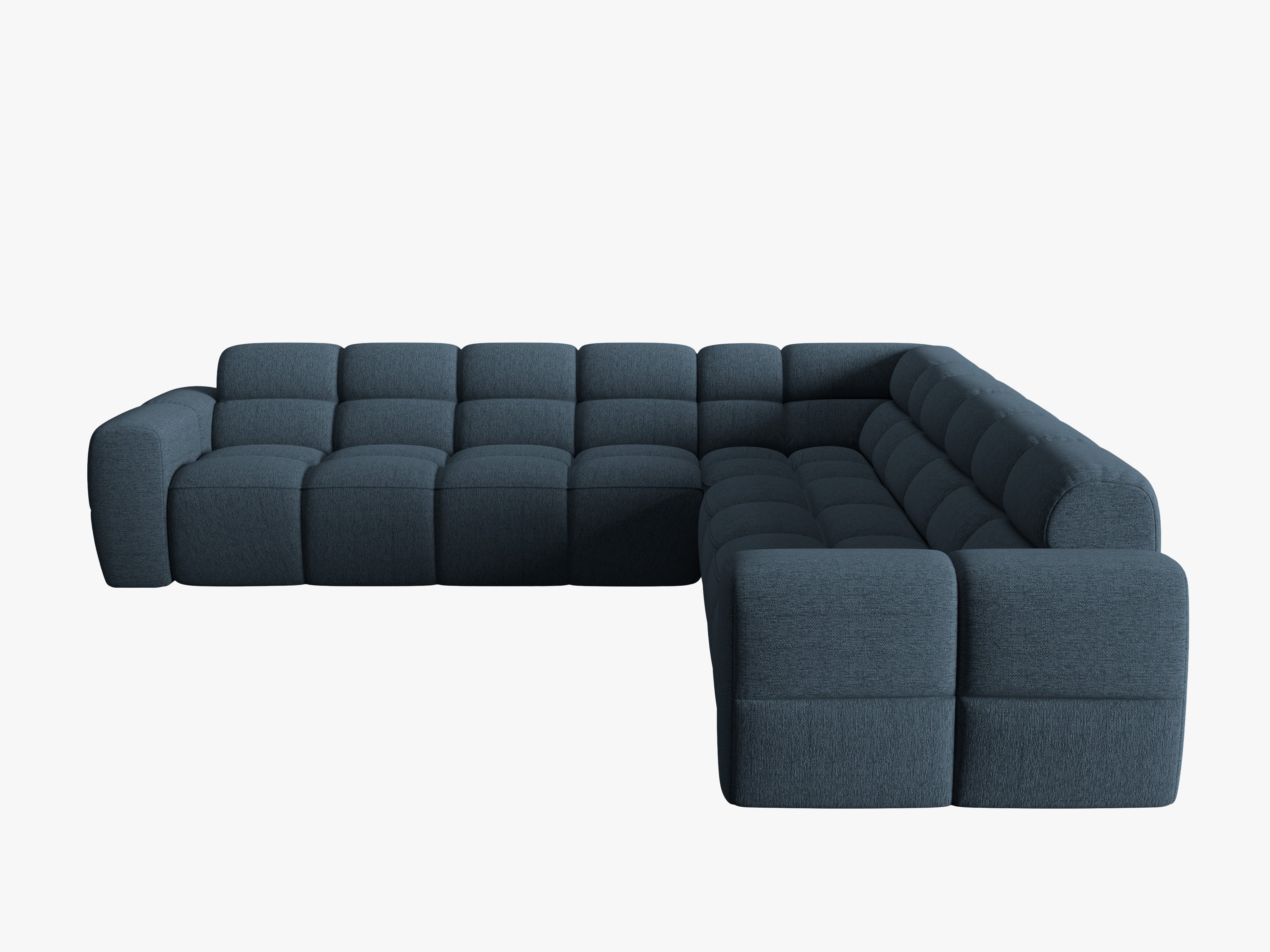 Symmetrical Corner Sofa LISA Dark Blue Chenille