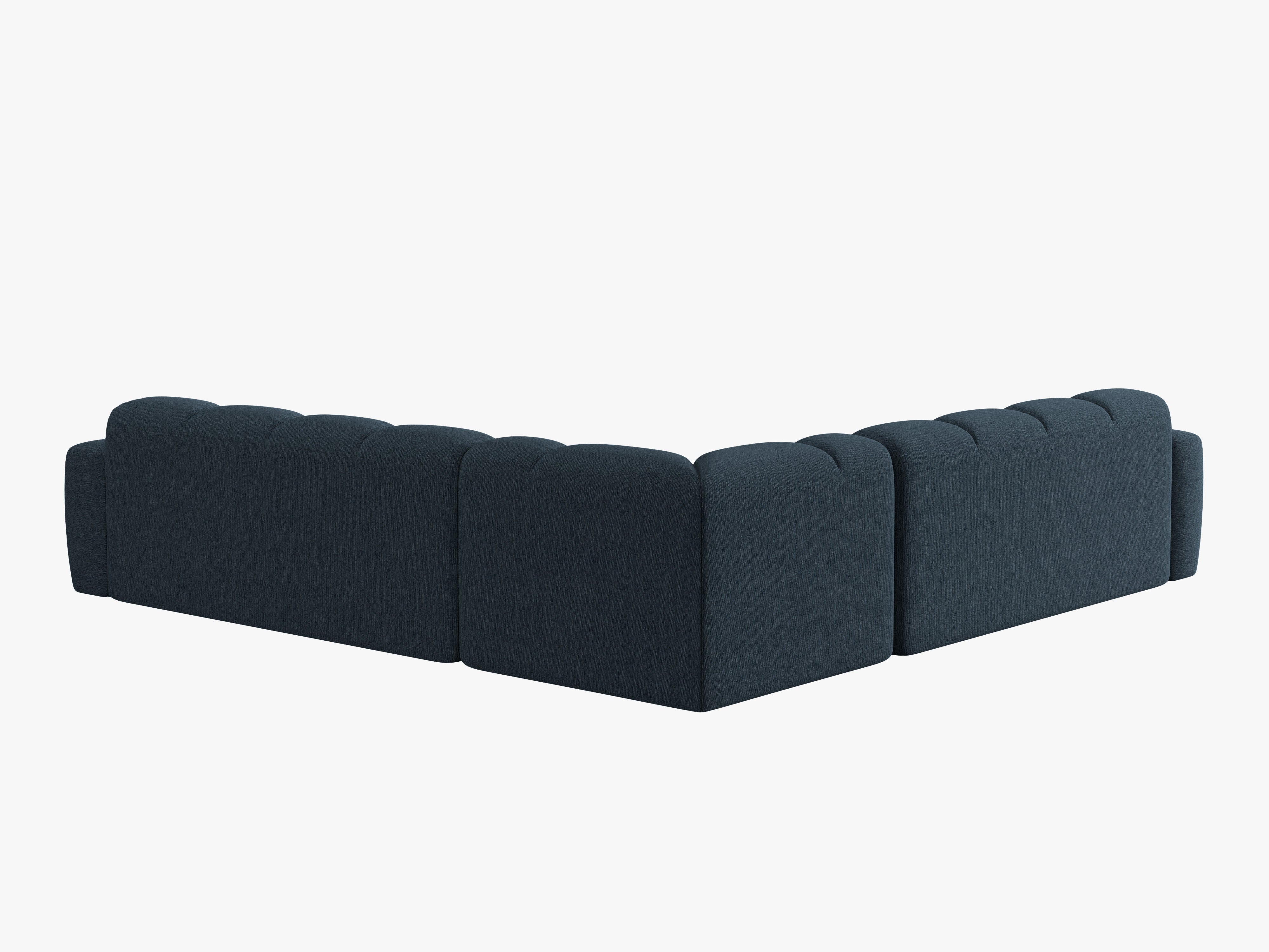 Symmetrical Corner Sofa LISA Dark Blue Chenille