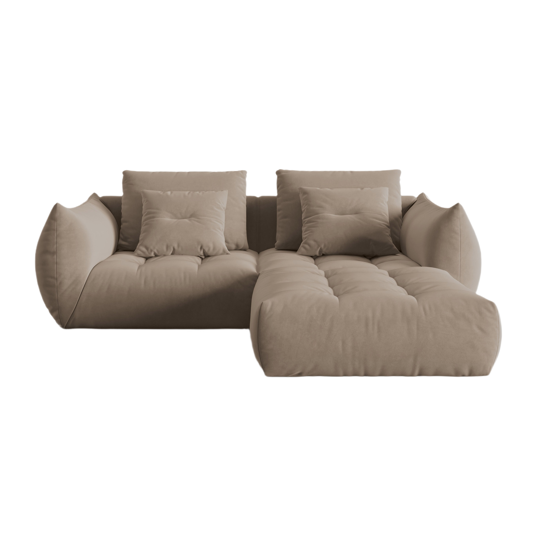 Velvet Modular Sofa, "Bloom", 3 Sitze, Hellbraun, 232x216x95
In Europa gemacht