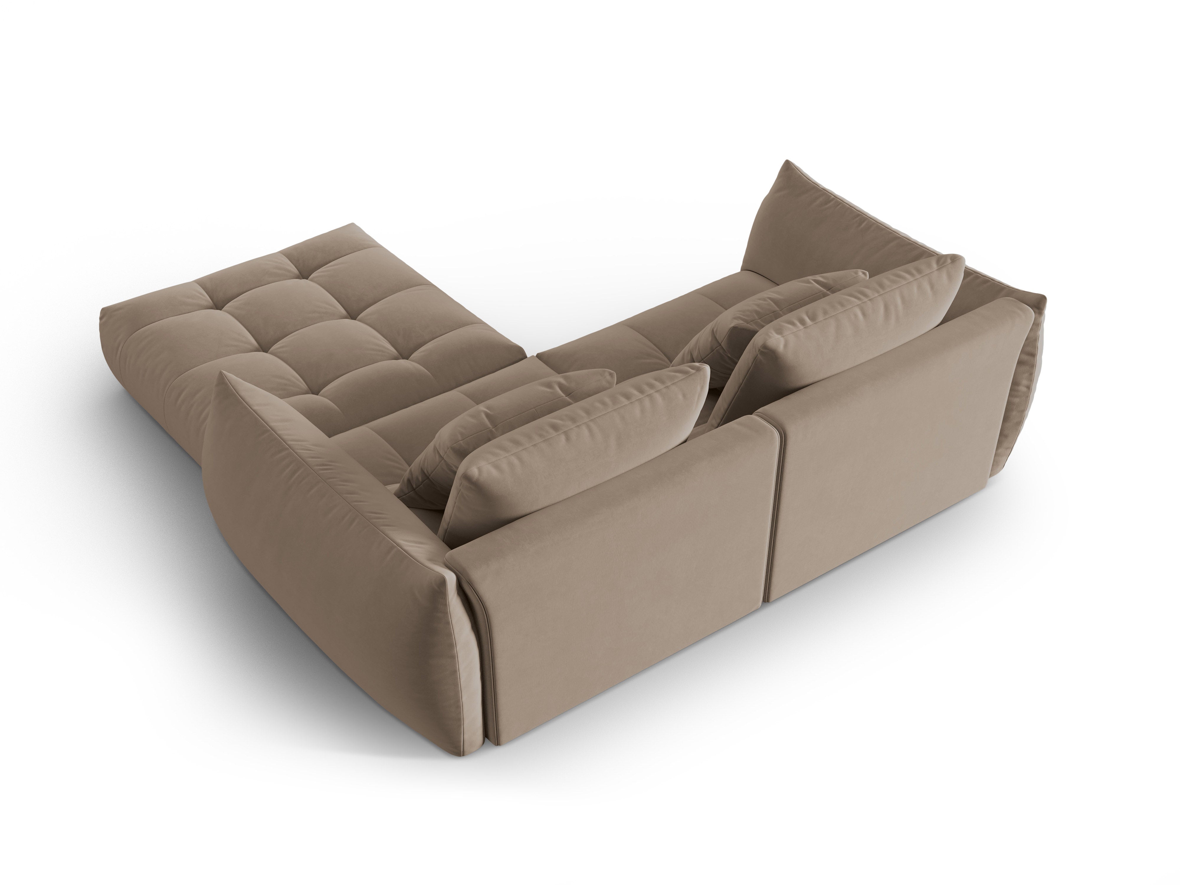 Velvet Modular Sofa, "Bloom", 3 Sitze, Hellbraun, 232x216x95
In Europa gemacht