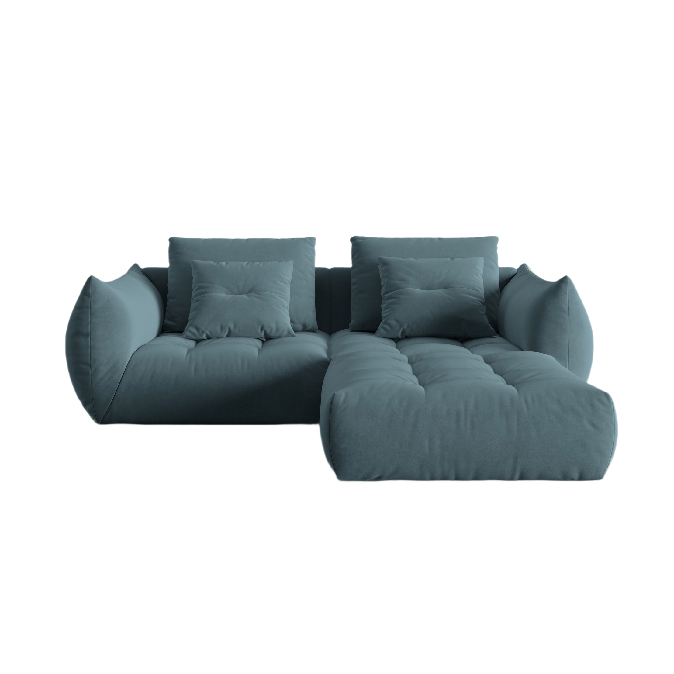 Samtmodulares Sofa, "Bloom", 3 Sitze, Pastellblau, 232x216x95
In Europa gemacht