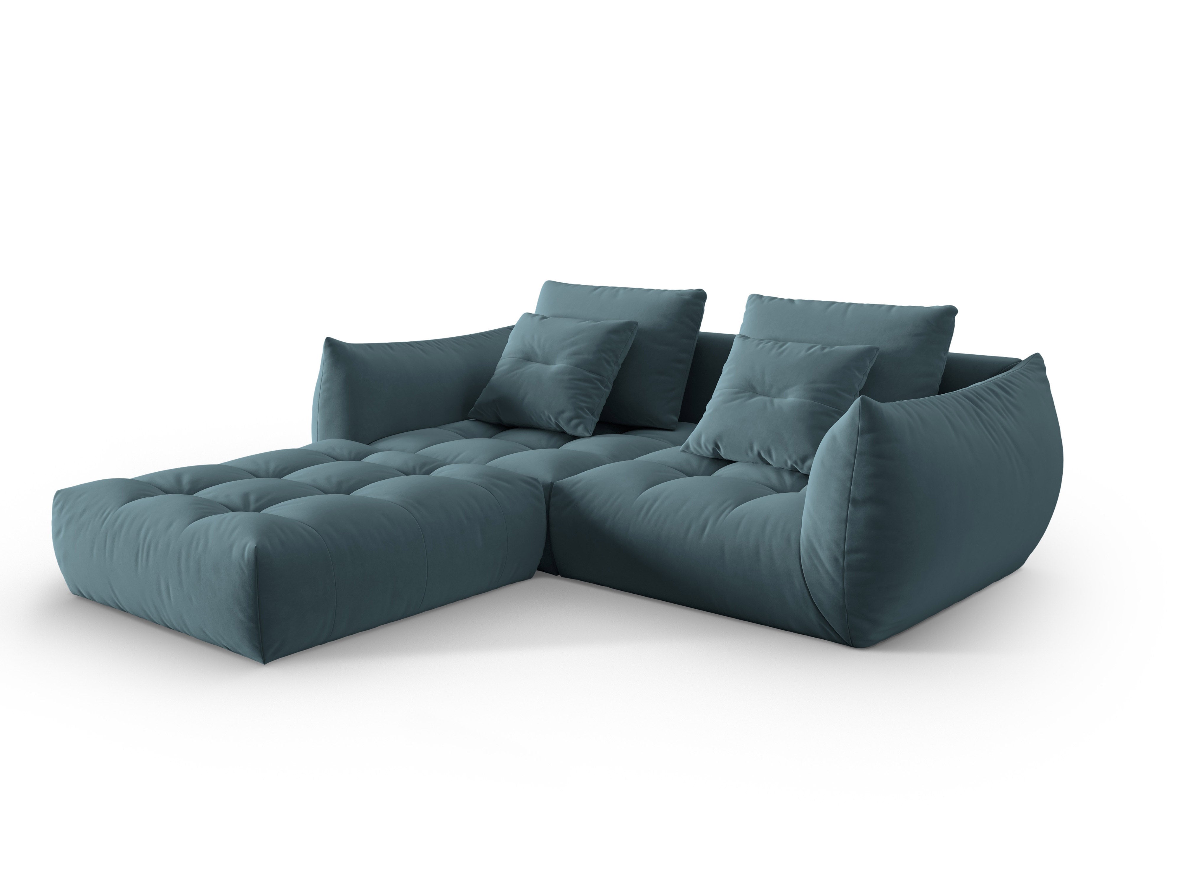 Samtmodulares Sofa, "Bloom", 3 Sitze, Pastellblau, 232x216x95
In Europa gemacht