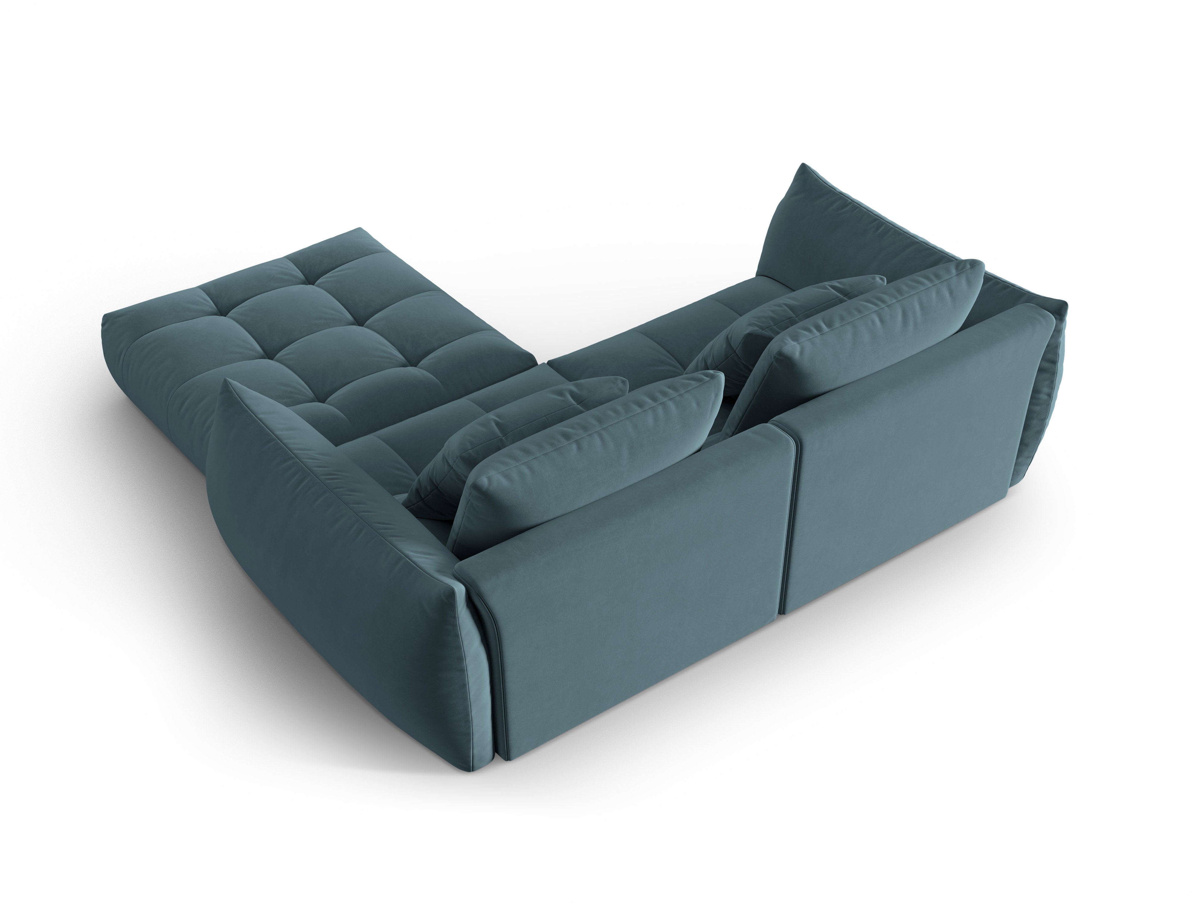 Samtmodulares Sofa, "Bloom", 3 Sitze, Pastellblau, 232x216x95
In Europa gemacht