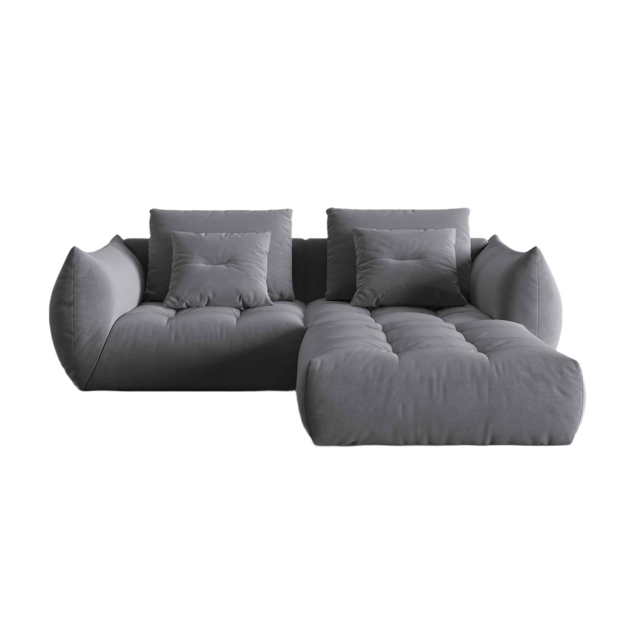Velvet Modular Sofa, "Bloom", 3 Sitze, Dunkelgrau, 232x216x95
In Europa gemacht