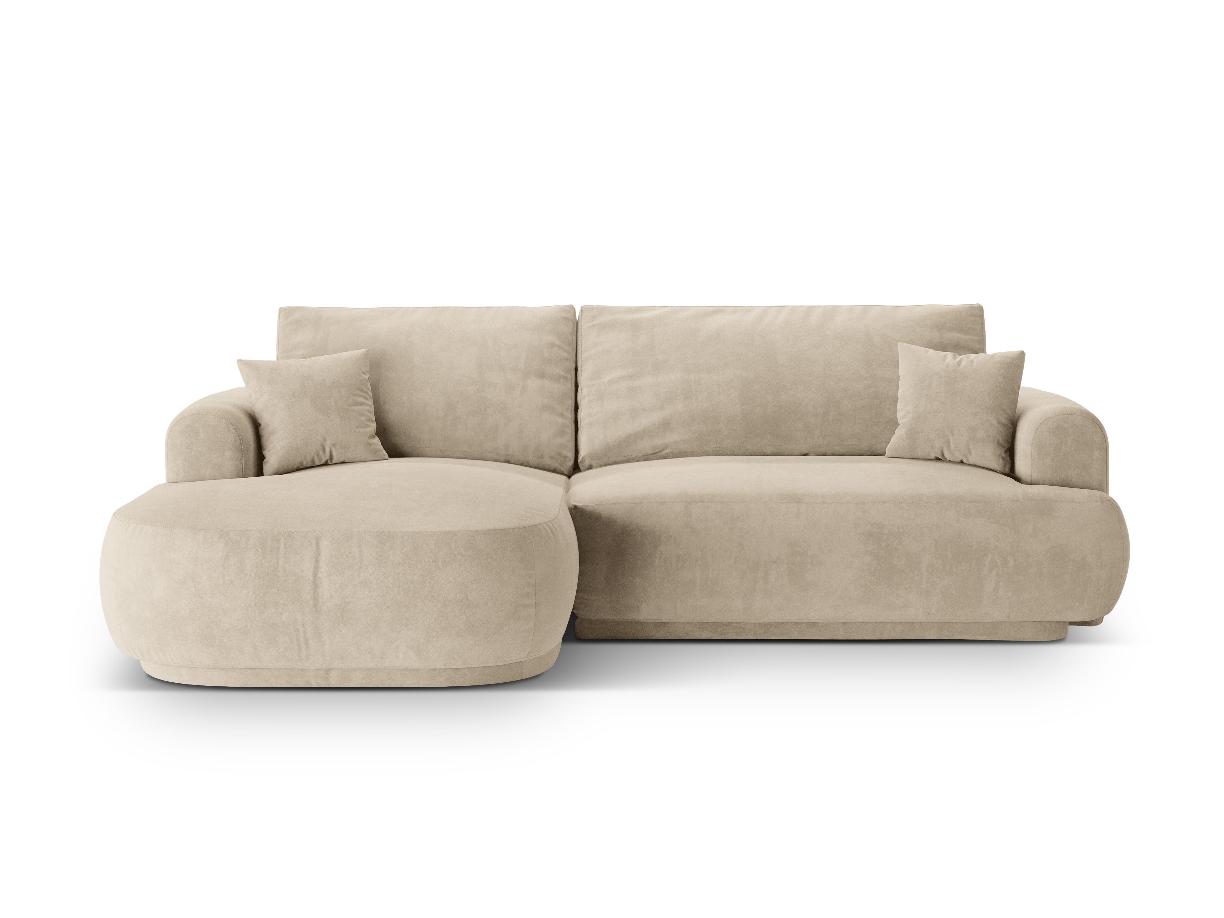 Samt linke Ecke mit Ella Light Beige Schlaffunktion