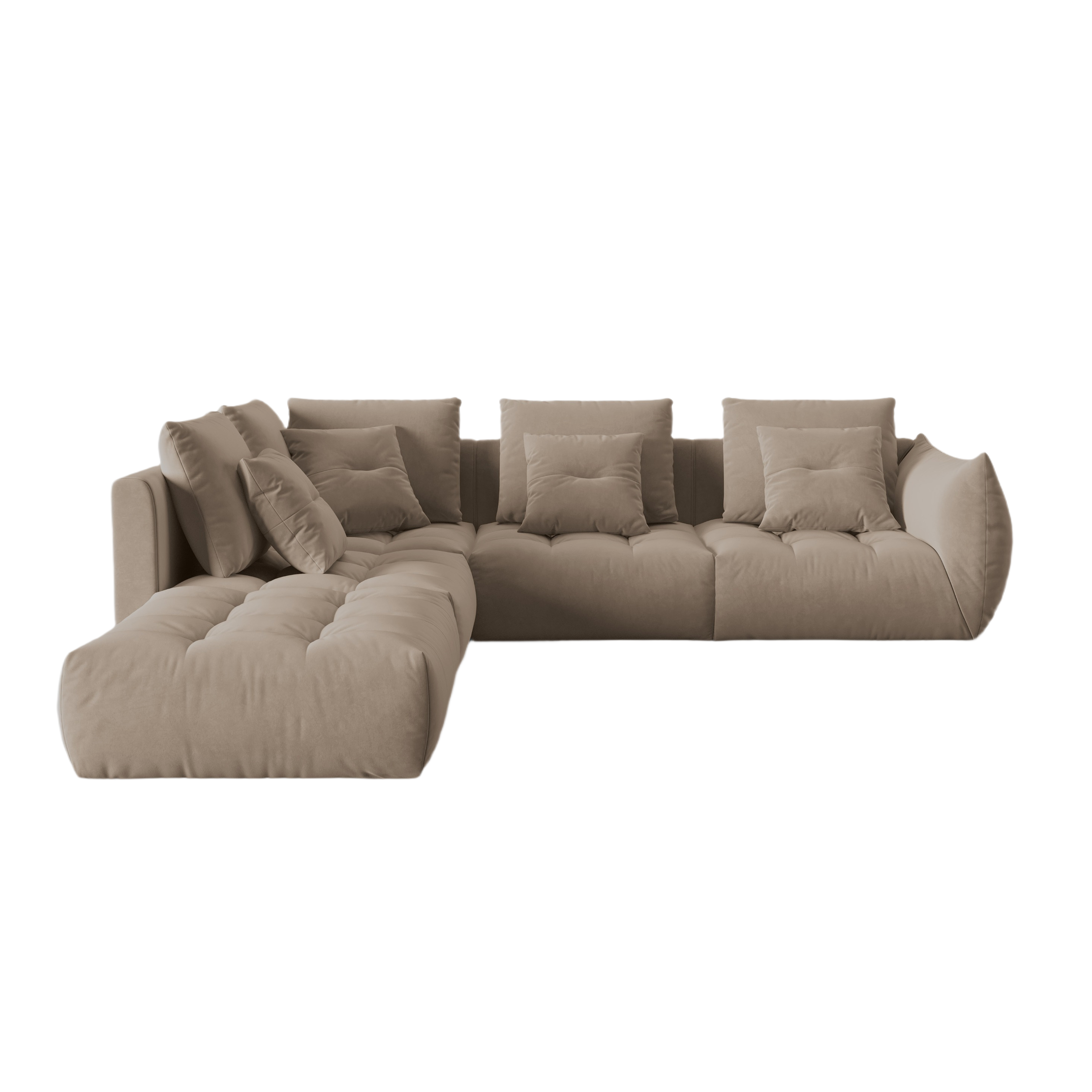 Samt modulares linke Ecksofa, "Bloom", 4 Sitze, hellbraun, 316x310x95
In Europa gemacht