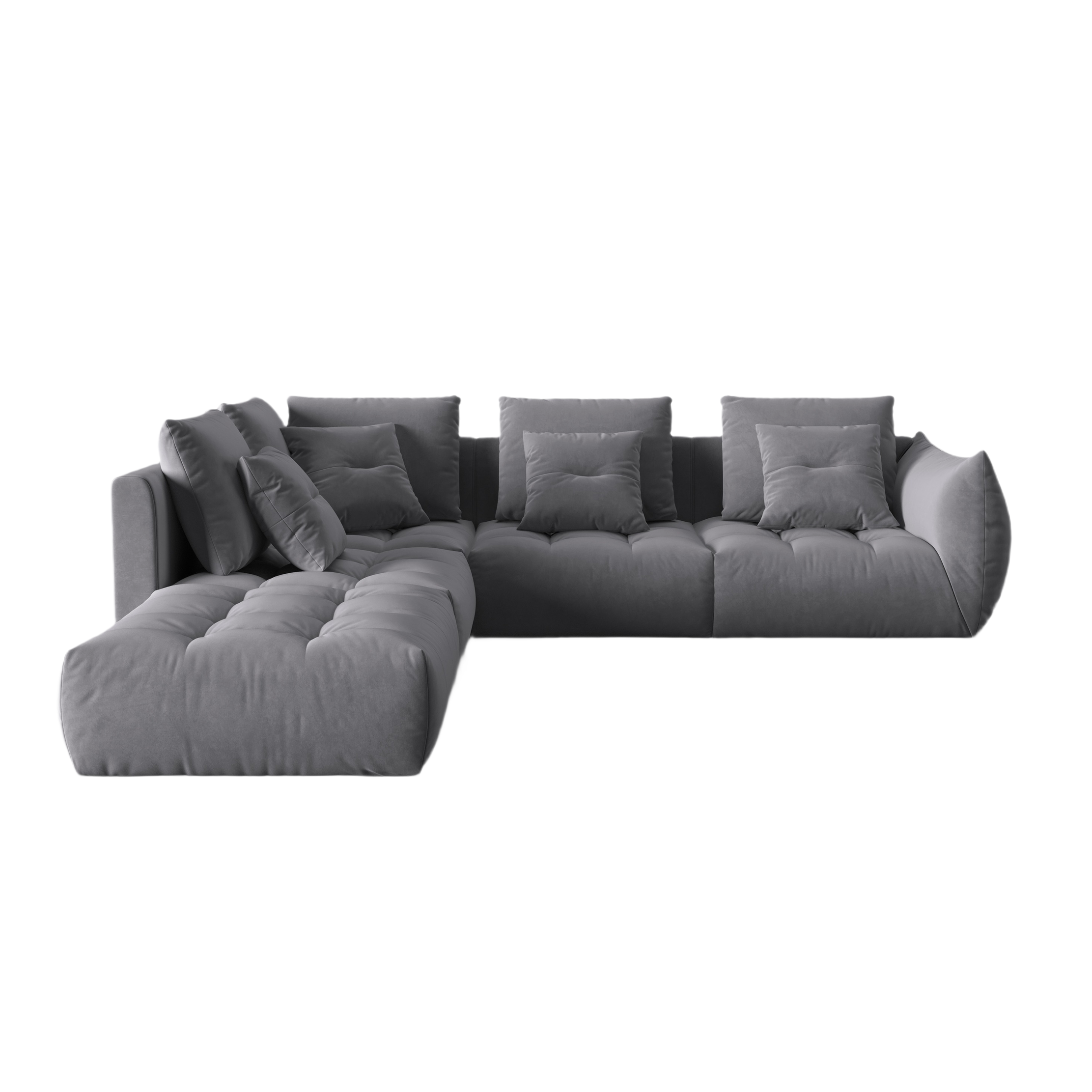 Samt modulares linke Ecksofa, "Bloom", 4 Sitze, Dunkelgrau, 316x310x95
In Europa gemacht