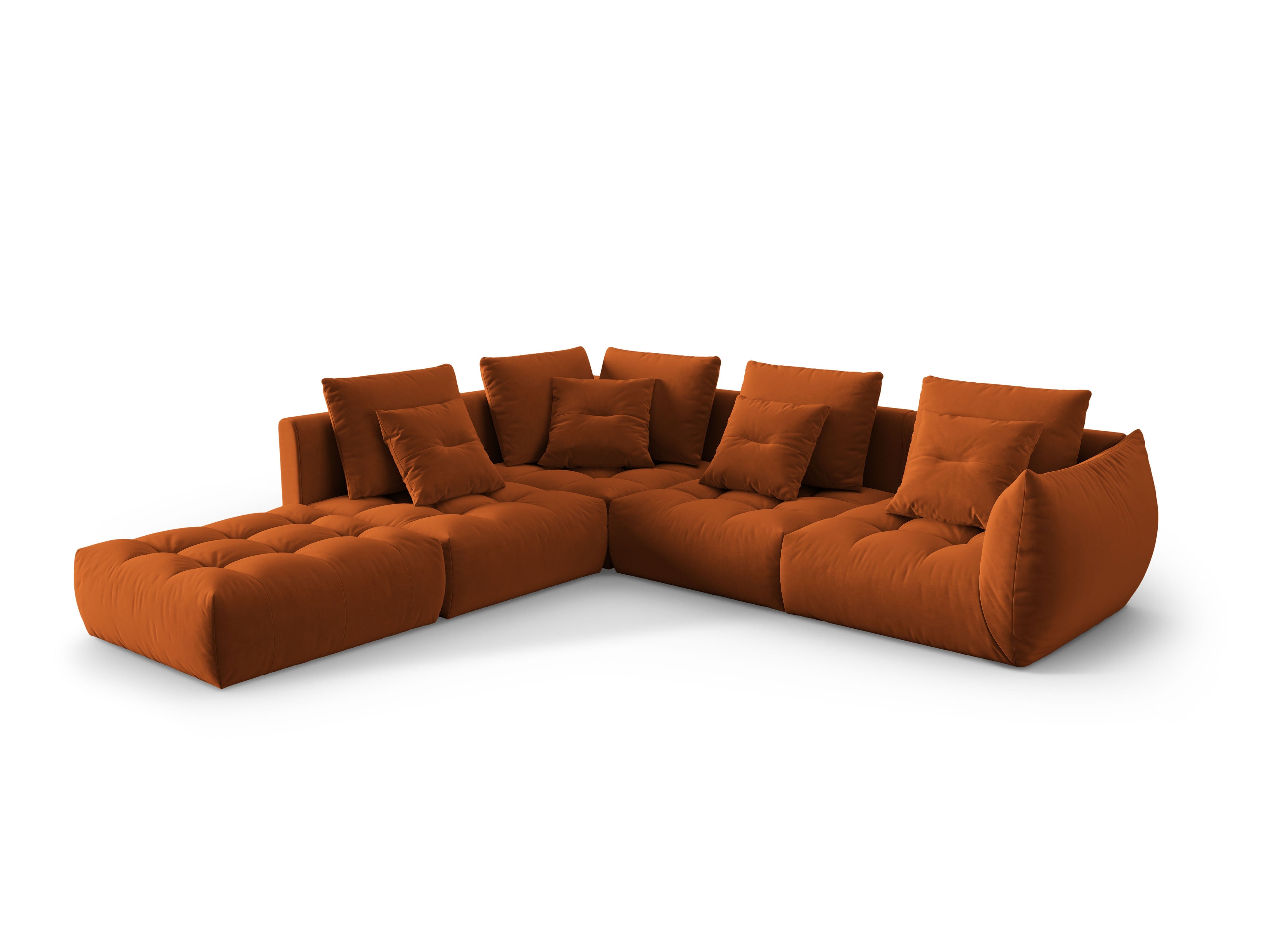 Samt modulares linke Ecksofa, "Bloom", 4 Sitze, Terrakotta, 316x310x95
In Europa gemacht