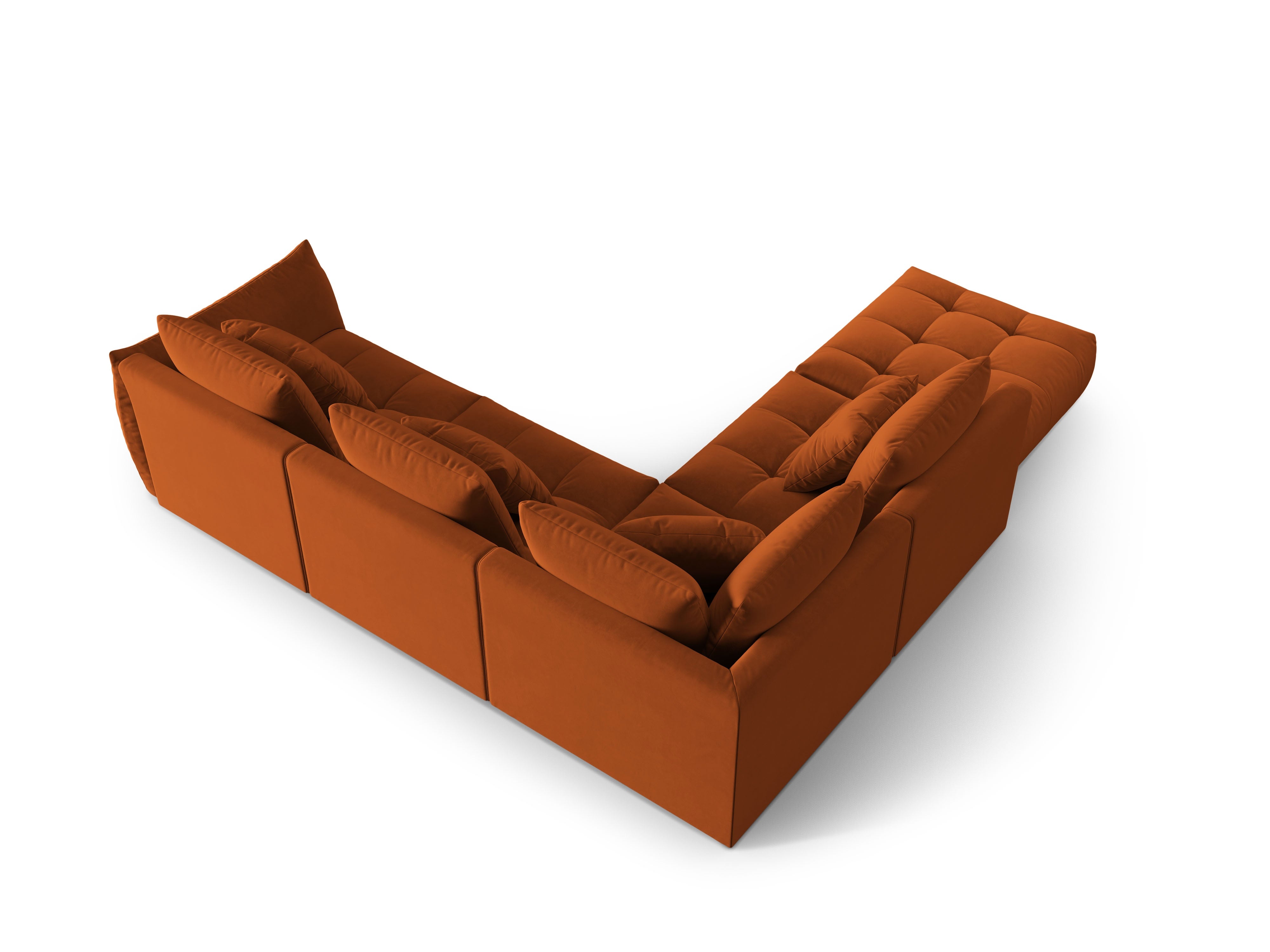 Samt modulares linke Ecksofa, "Bloom", 4 Sitze, Terrakotta, 316x310x95
In Europa gemacht