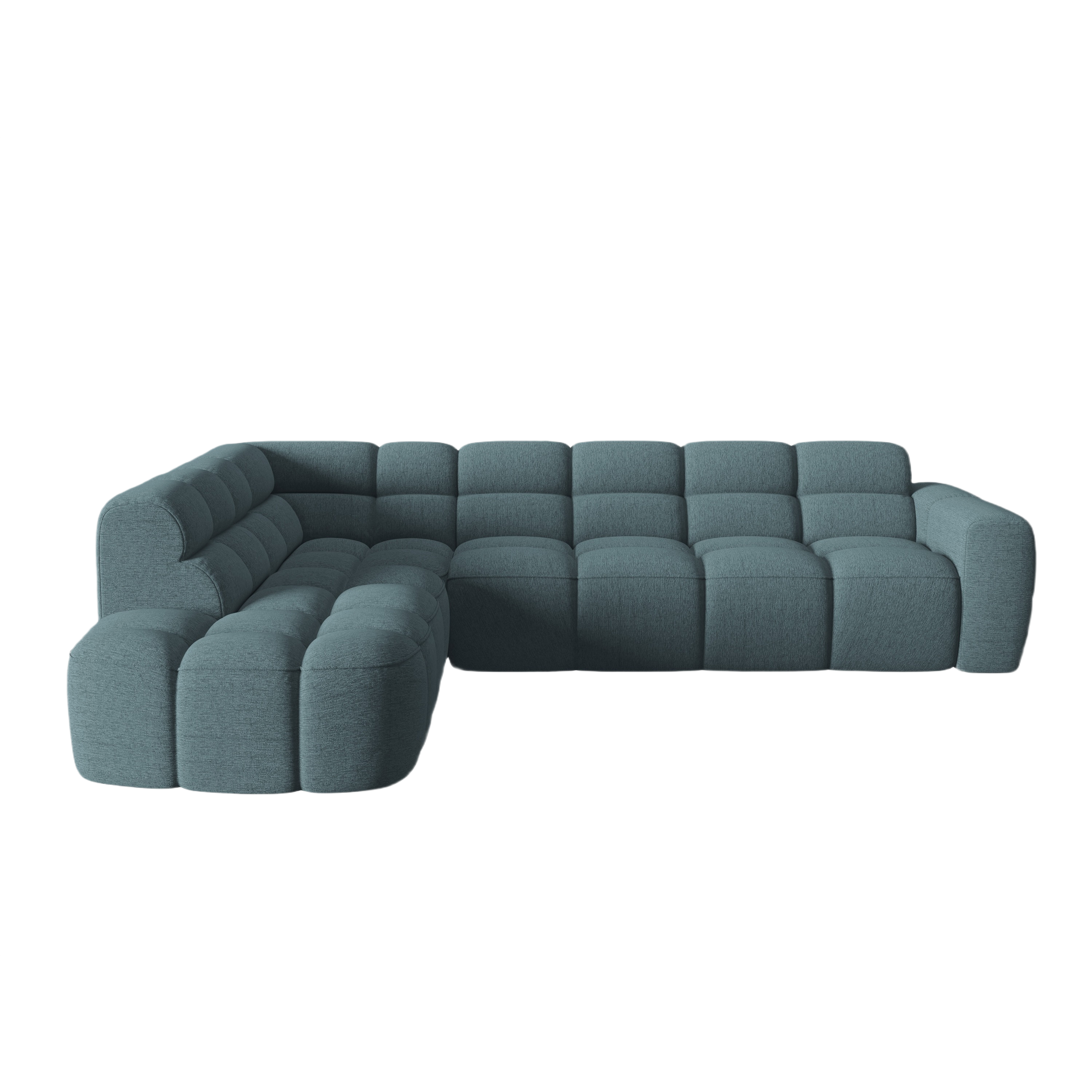Linksseitiges Ecksofa LISA in hellblauem Chenille