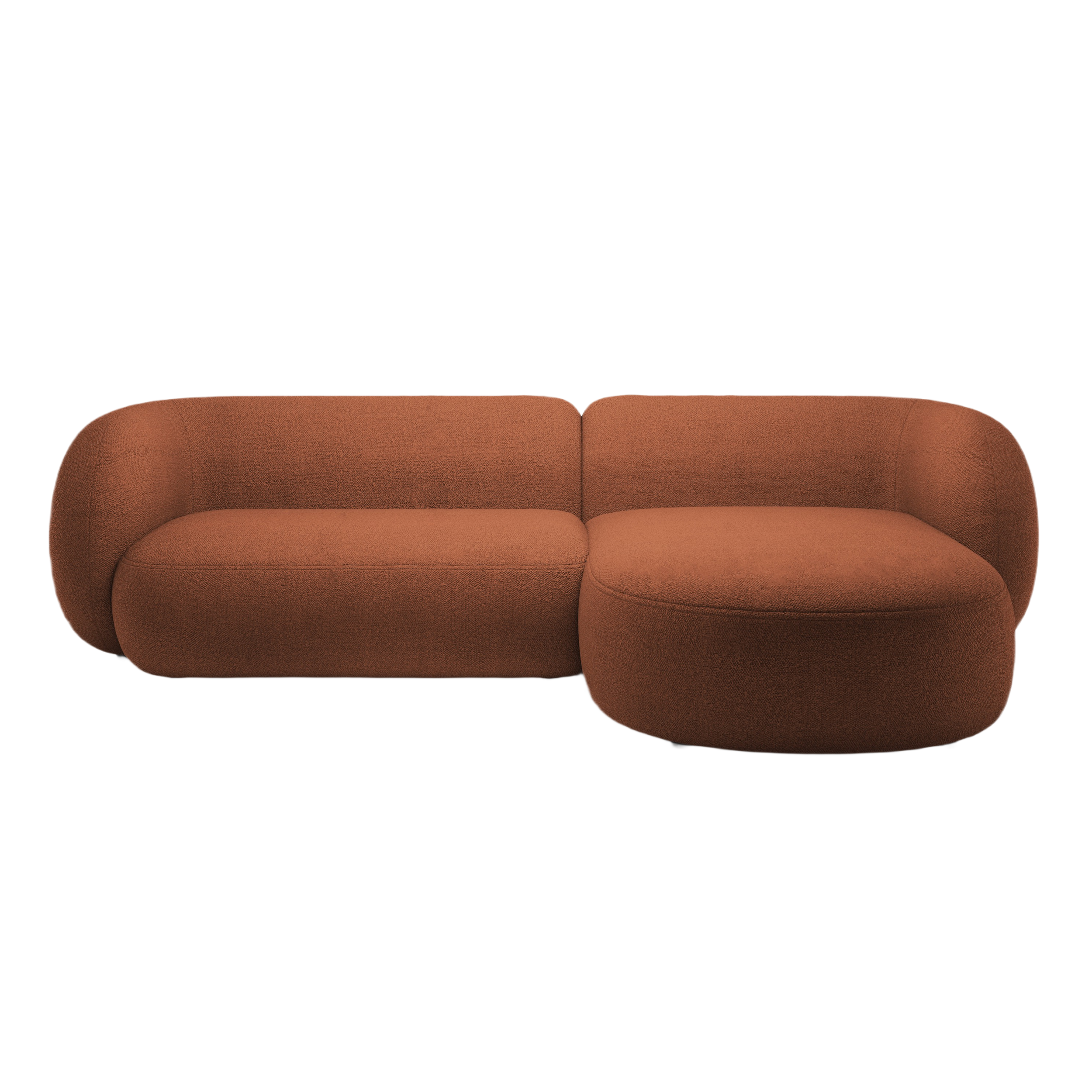 Narożnik prawostronny 3-osobowy KATE terracotta boucle