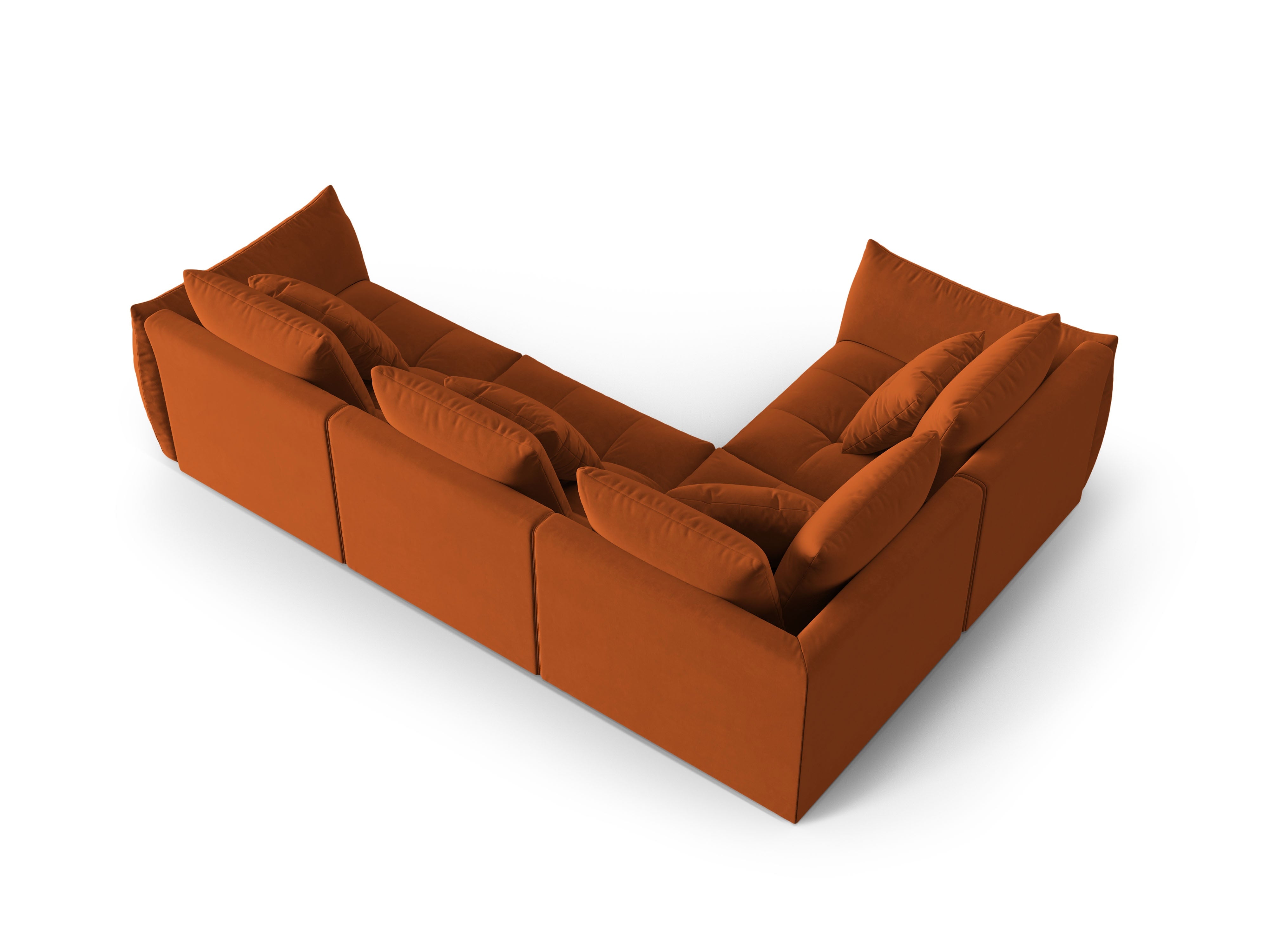 Narożnik aksamitny modułowy 3-osobowy lewostronny BLOOM terracotta