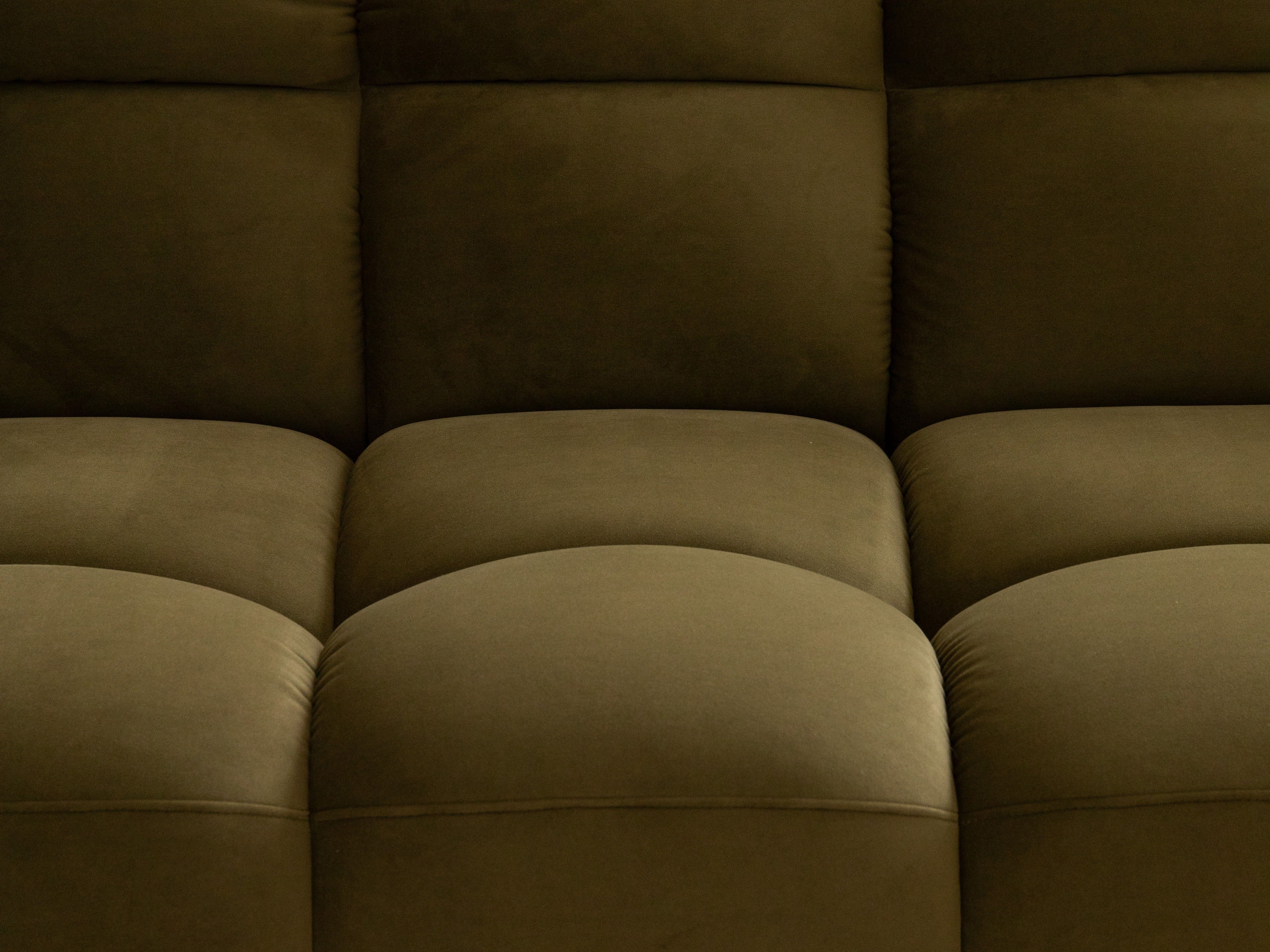 Left-facing panoramic corner sofa LISA sand chenille