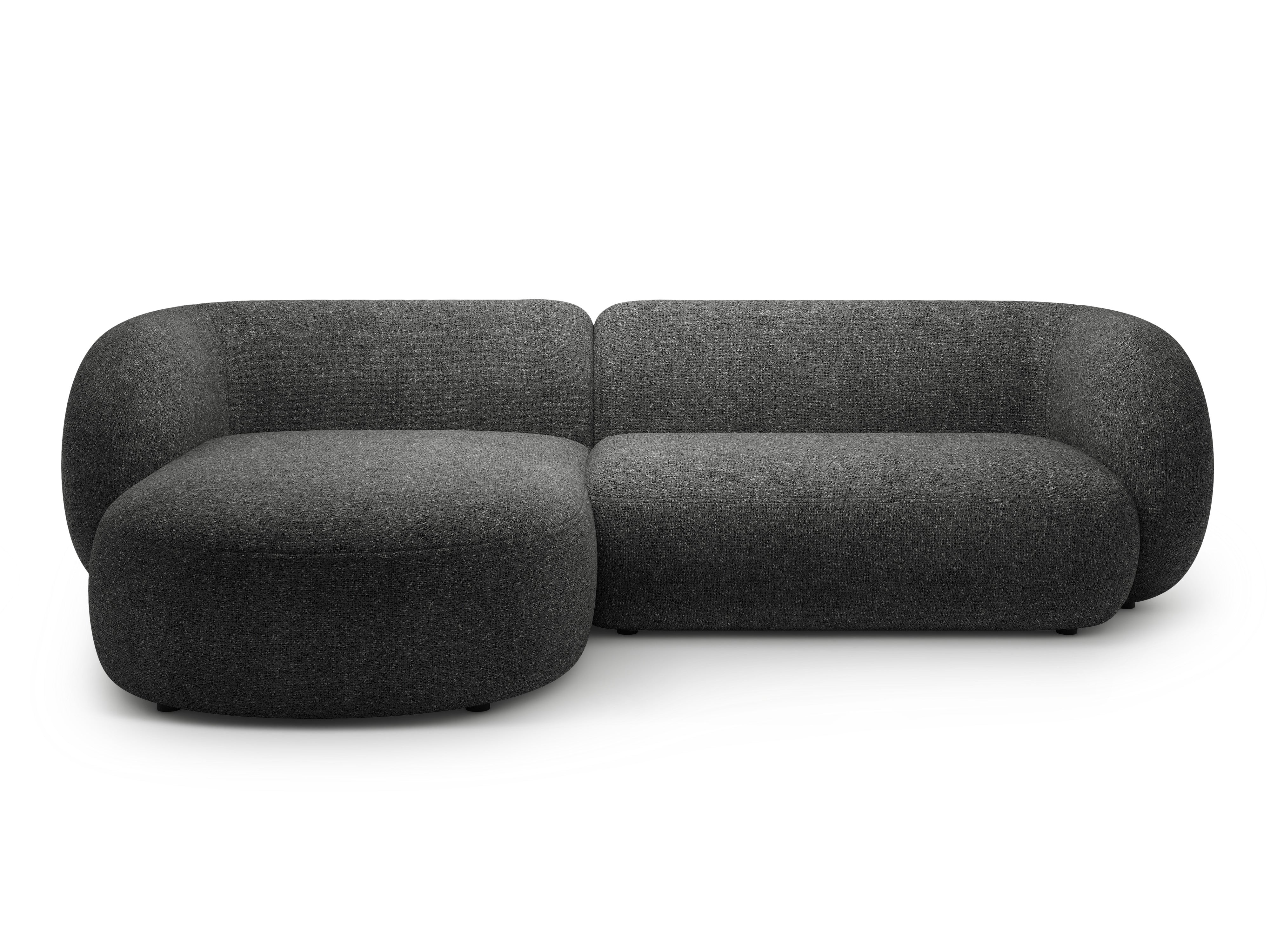 Linksseitiges 3-Sitzer-Sofa KATE dunkelgrau Melange