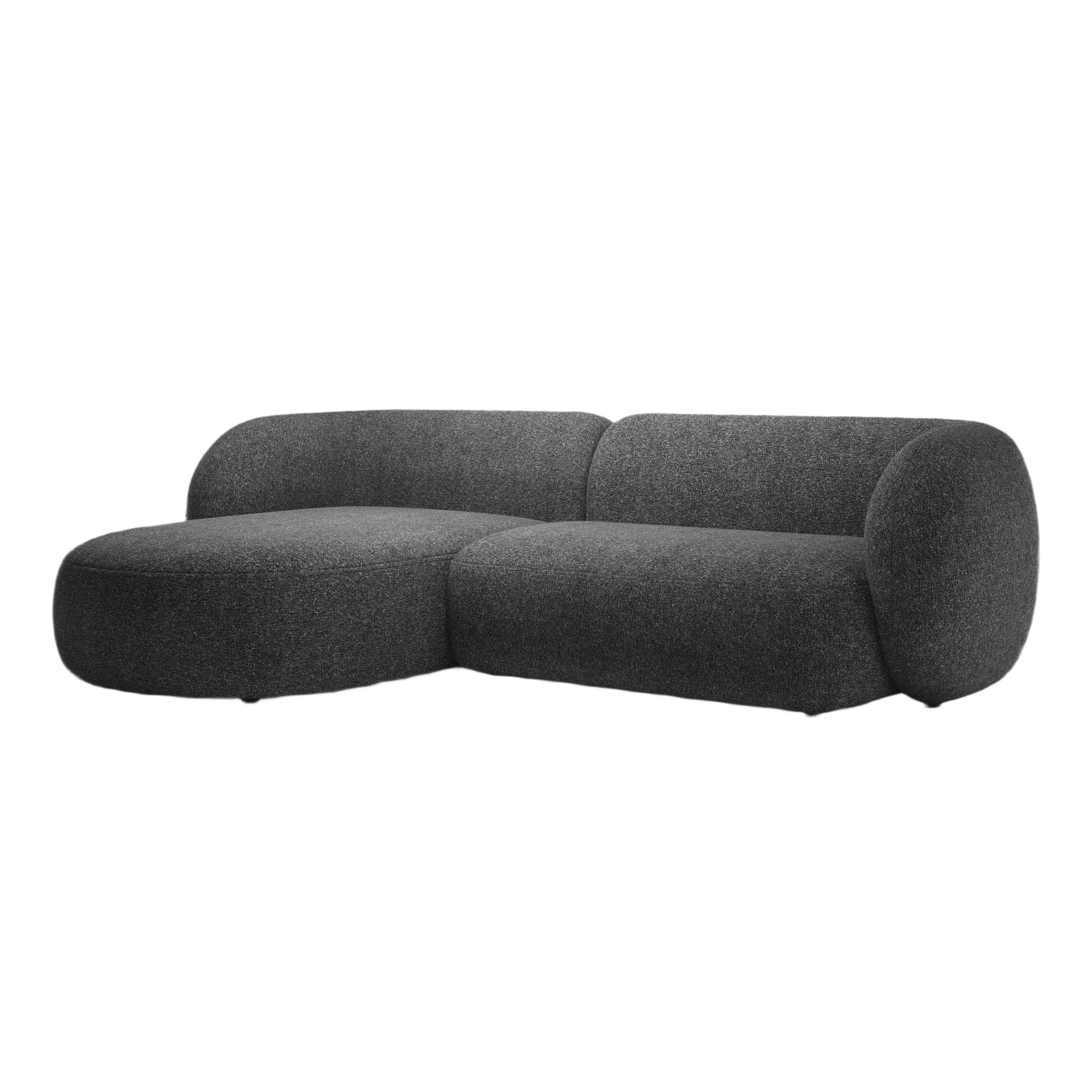Linksseitiges 3-Sitzer-Sofa KATE dunkelgrau Melange