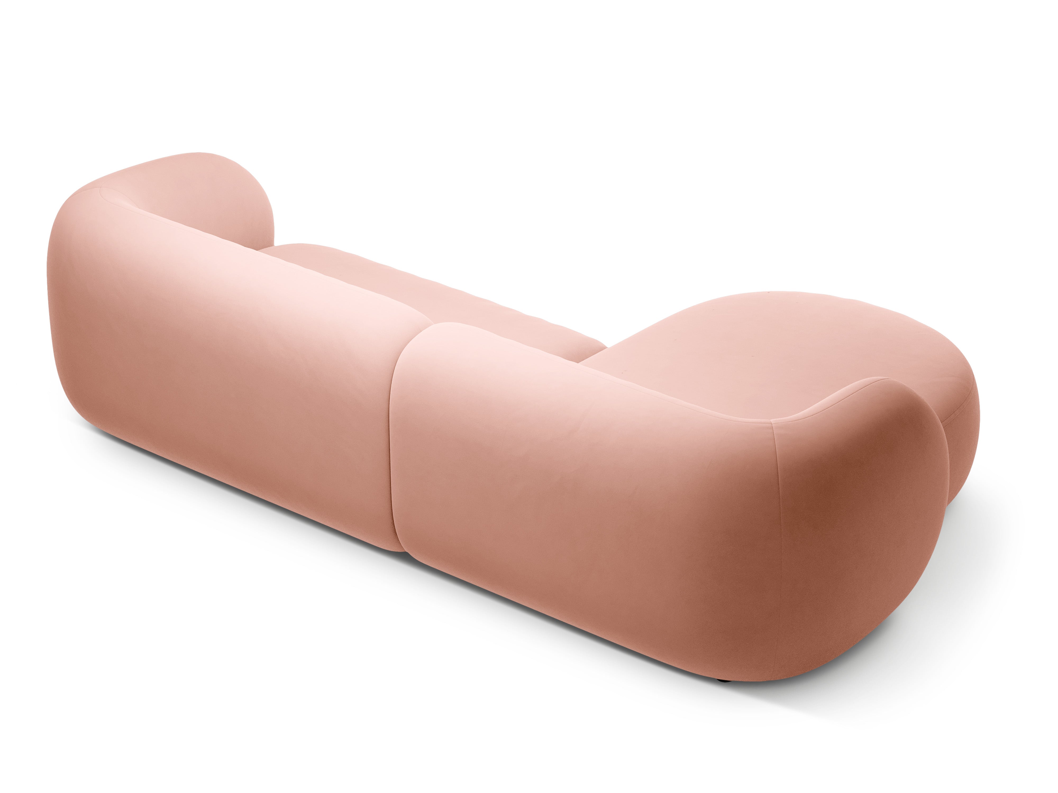 Samt-Ecksofa linksseitig 3-sitzig KATE rosa