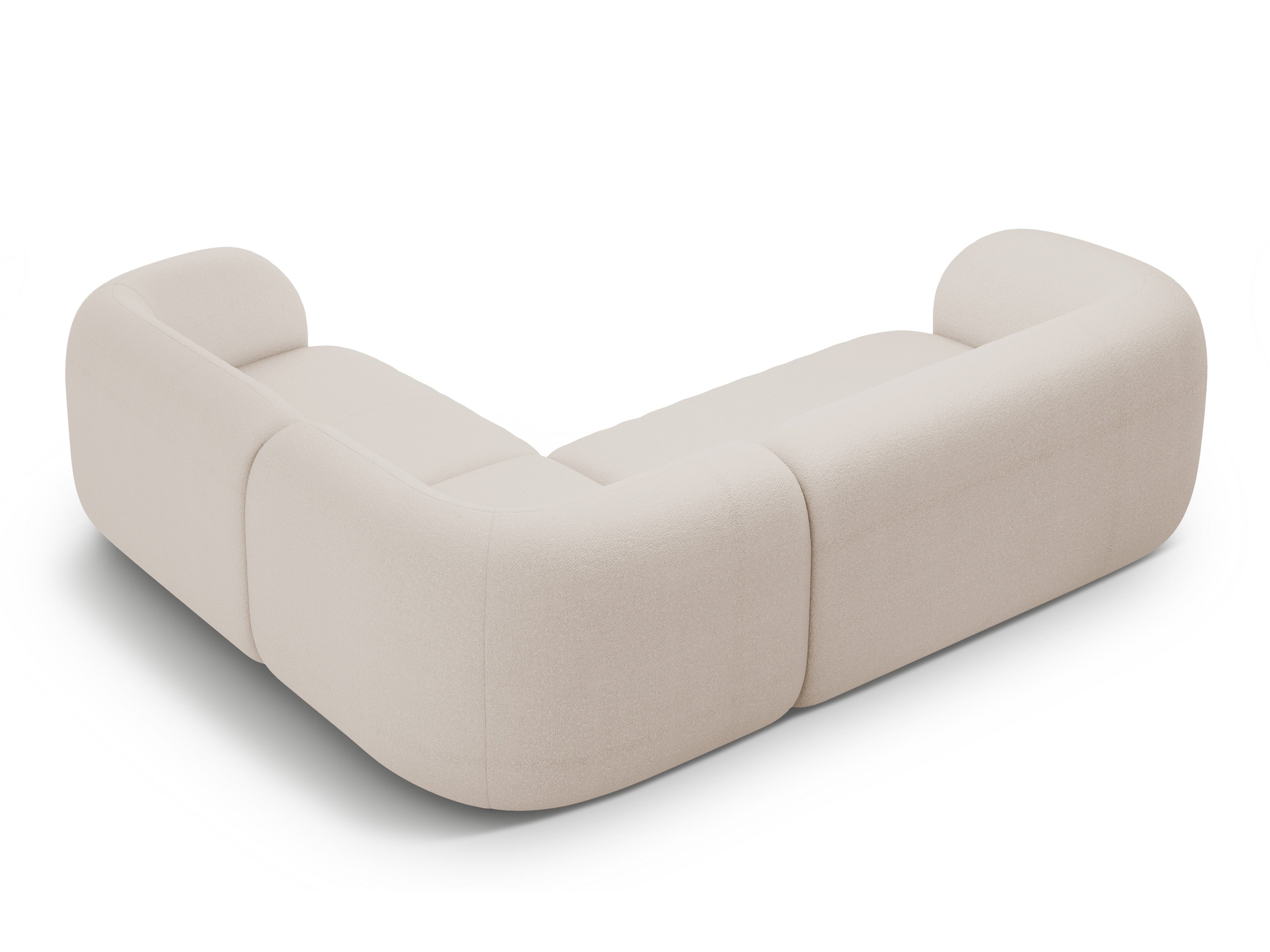 Rechtsseitige 4-Sitzer Eckcouch KATE beige Boucle