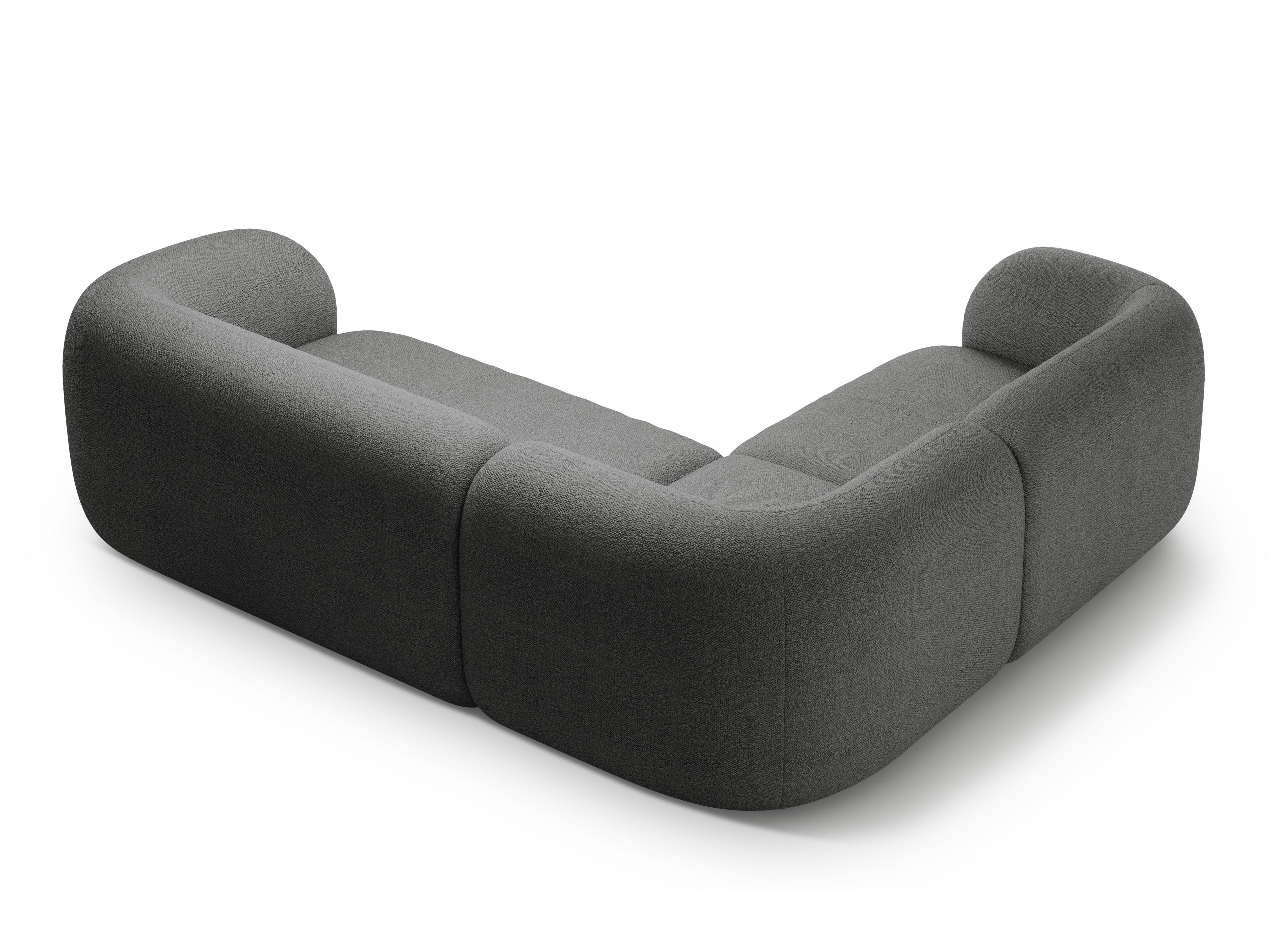 Linksseitiges 4-Sitzer-Sofa KATE dunkelgrau Boucle