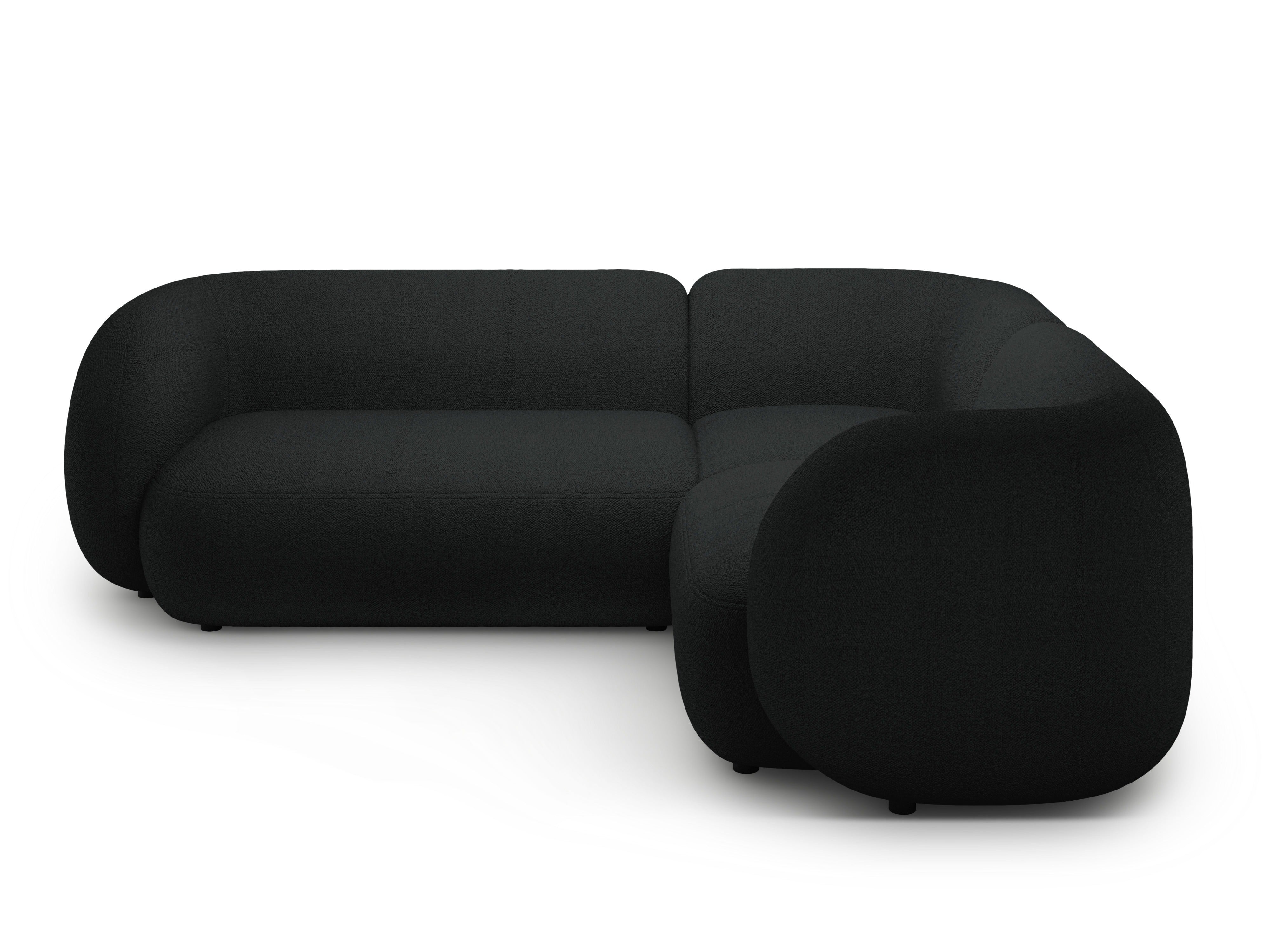 Rechtsseitige 4-Sitzer Eckcouch KATE schwarzes Boucle