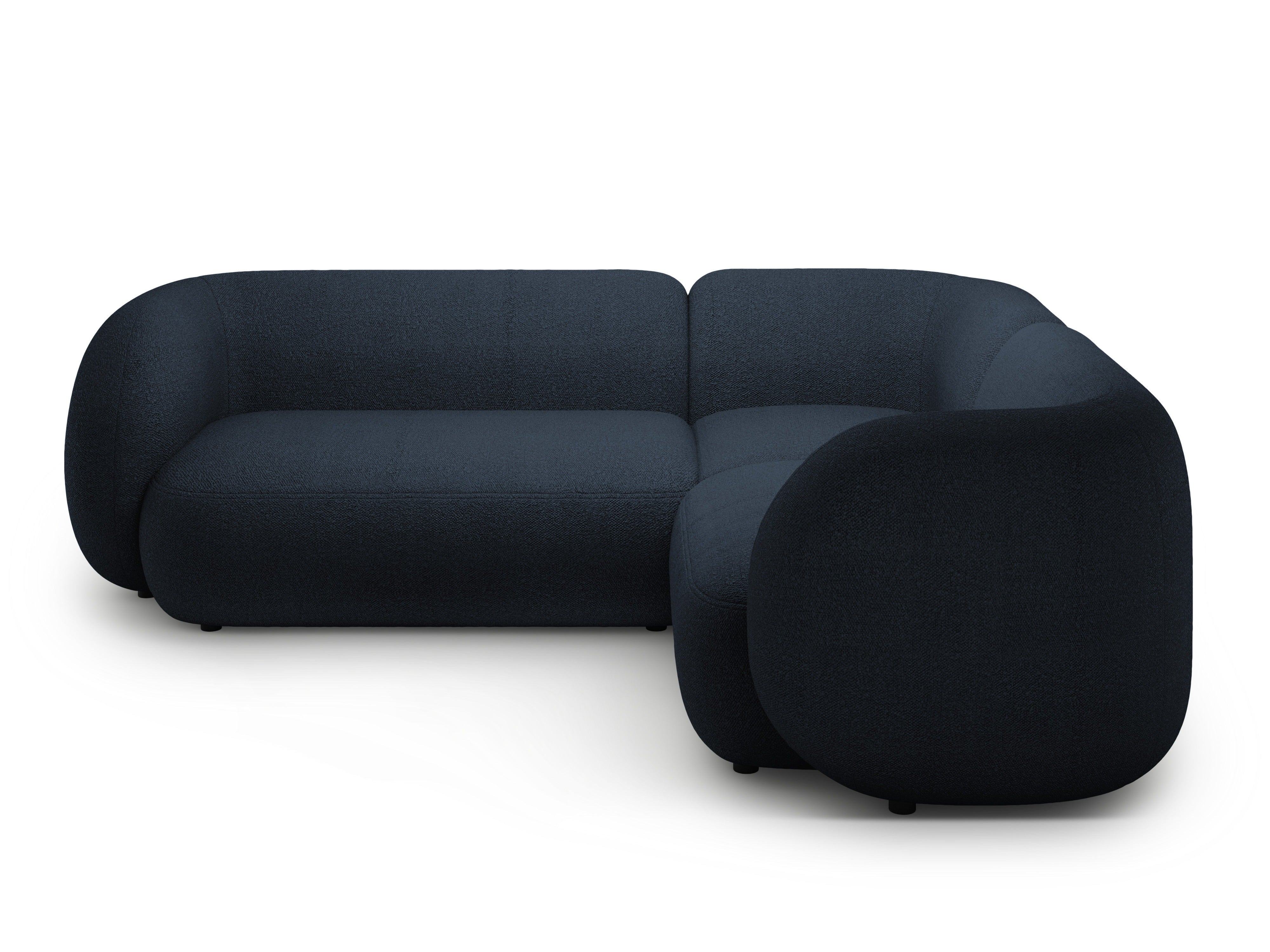 Rechtsseitige 4-Sitzer-Eckcouch KATE in marineblauem Boucle
