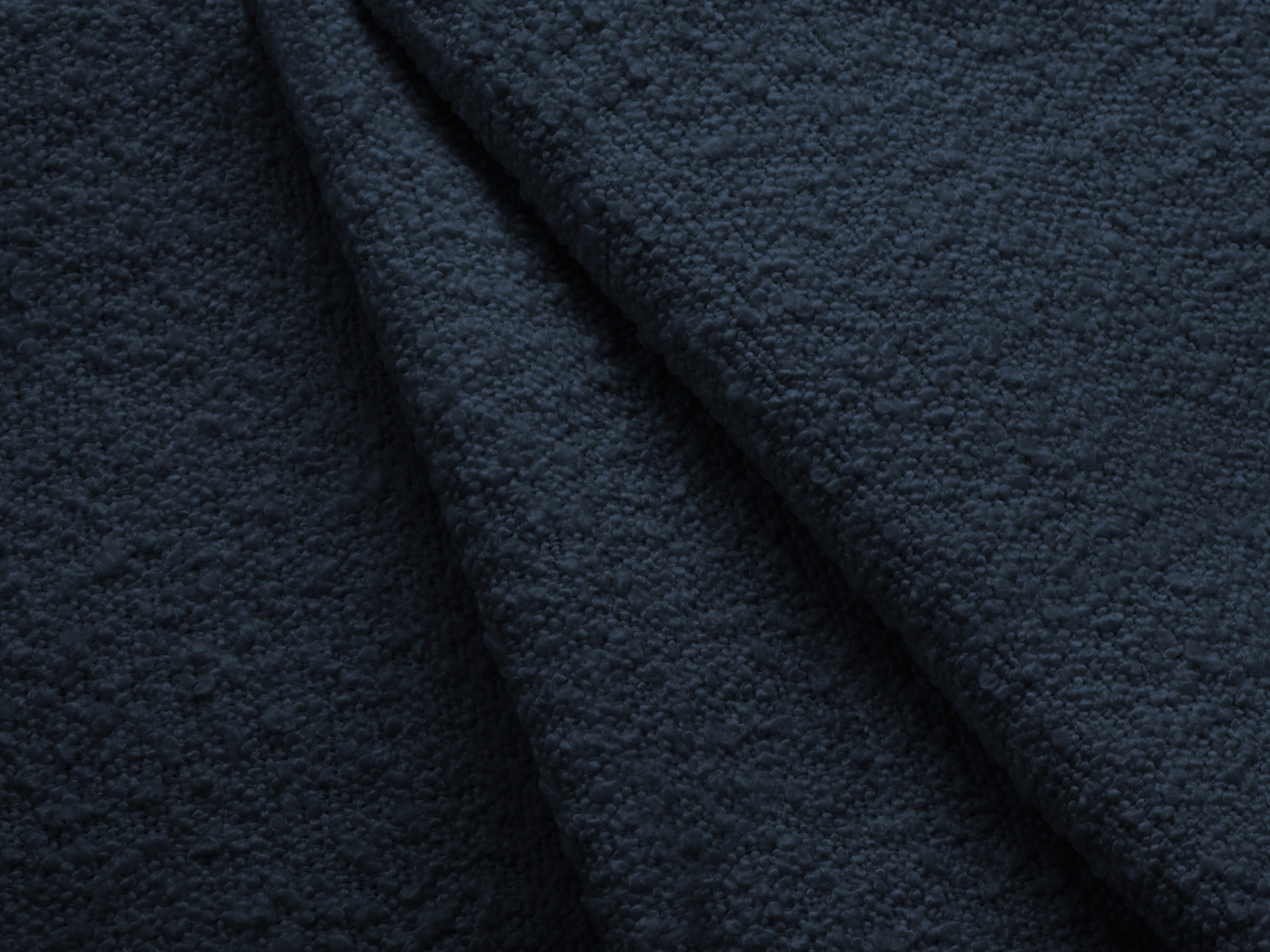Rechtsseitige 4-Sitzer-Eckcouch KATE in marineblauem Boucle