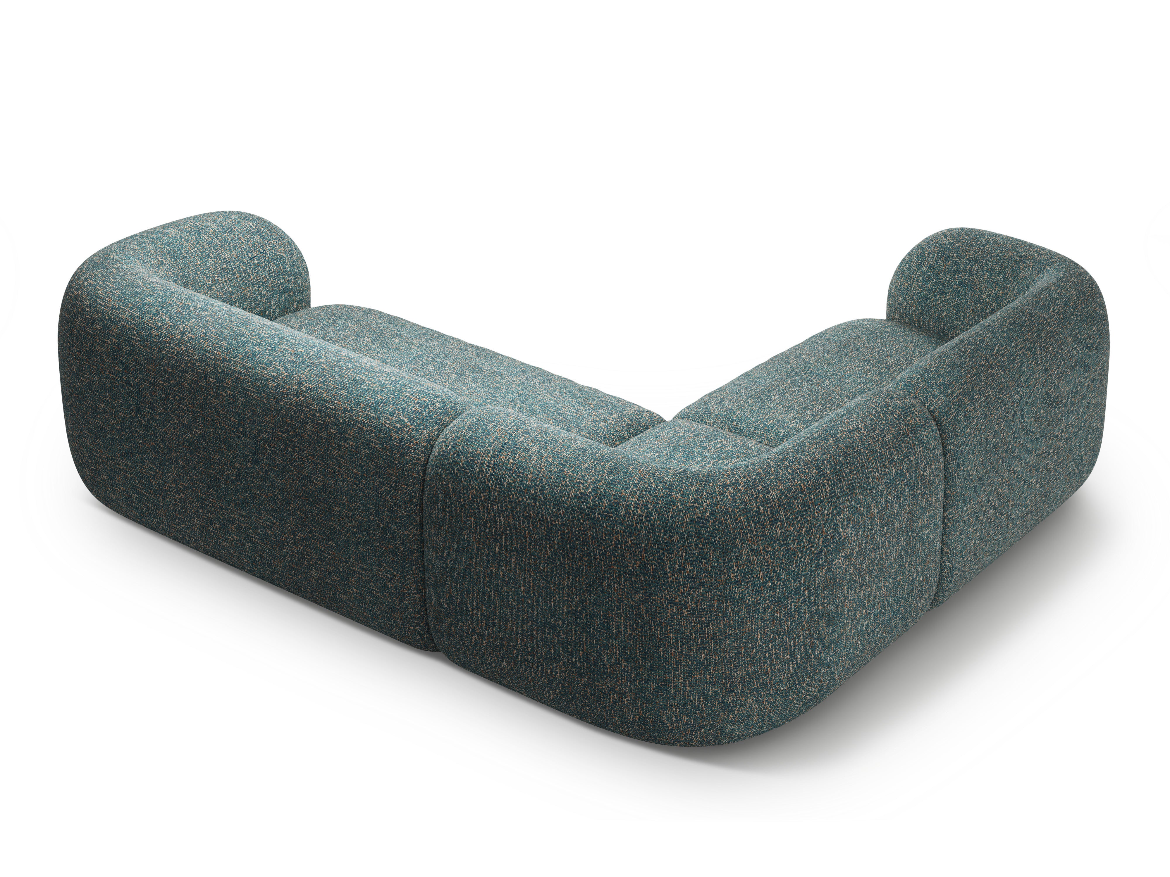 Linksseitige 4-Sitzer-Eckcouch KATE blauer Melange
