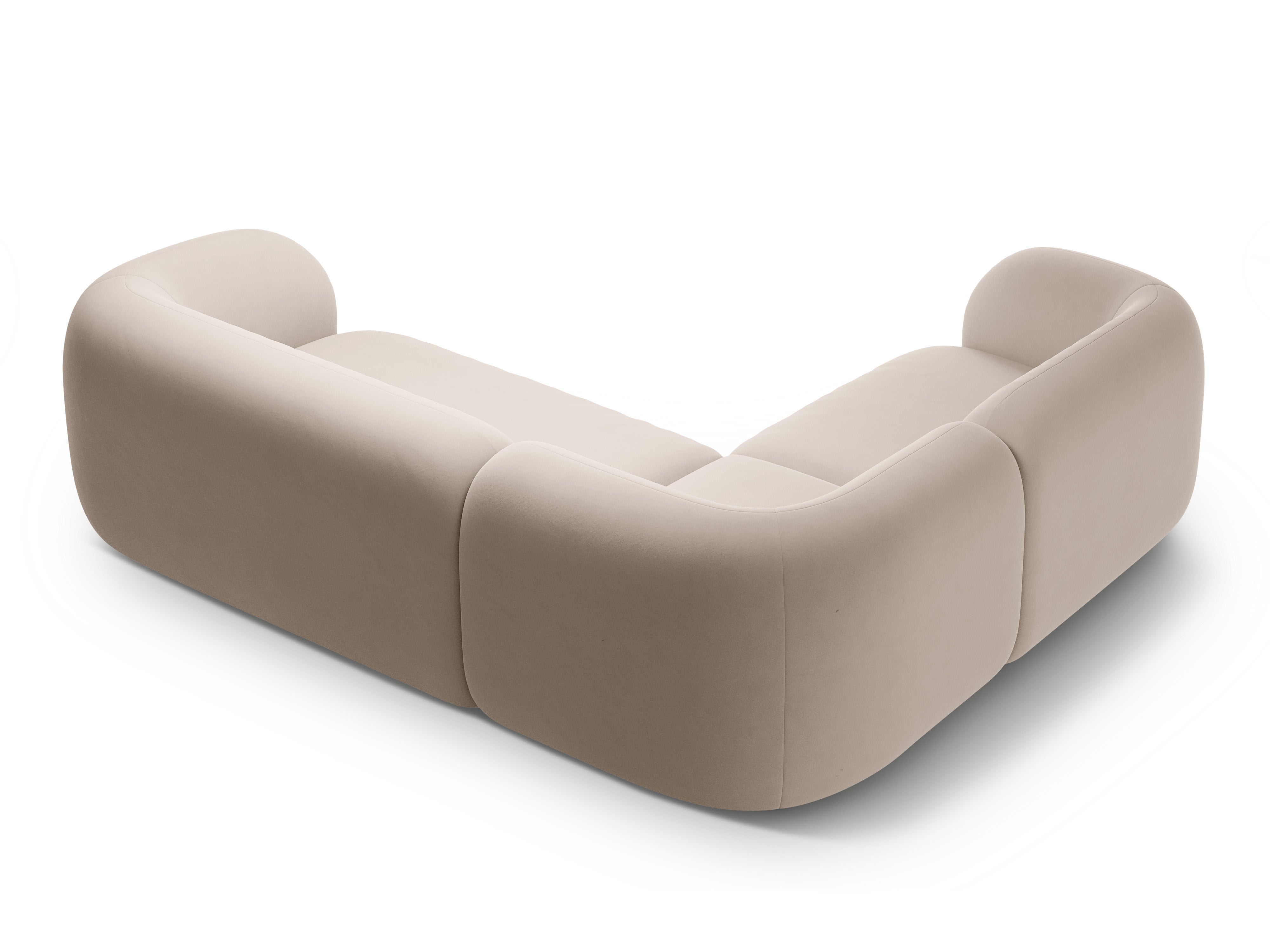 Samt-Ecksofa linksseitig für 4 Personen KATE beige