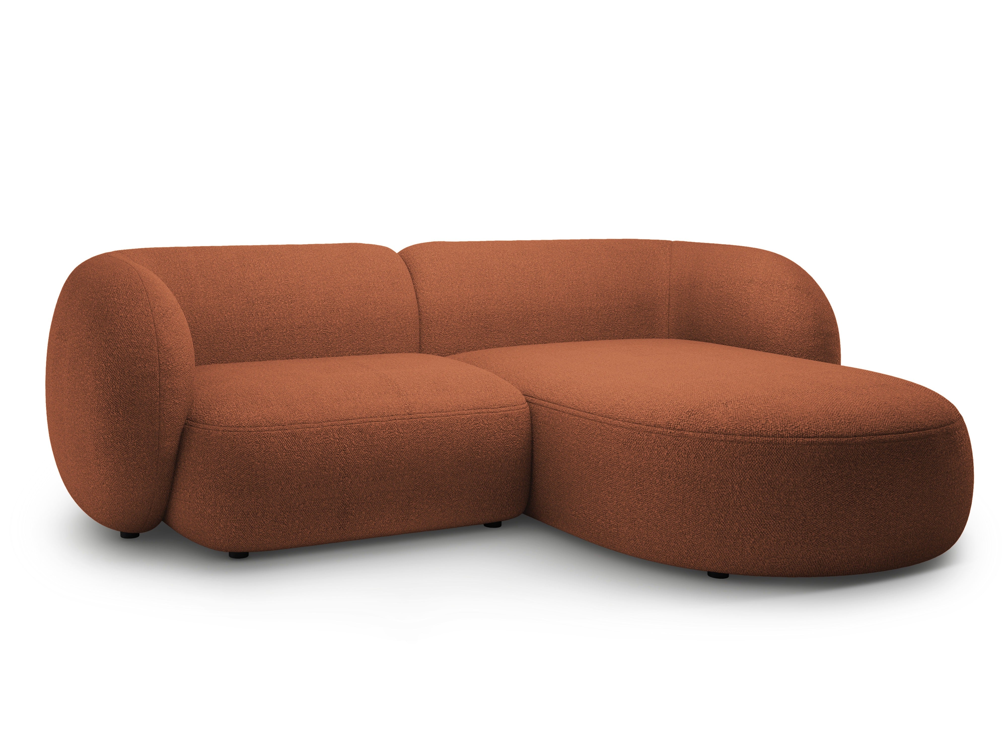 Rechtsseitige 2-Sitzer-Eckcouch KATE terracotta Boucle