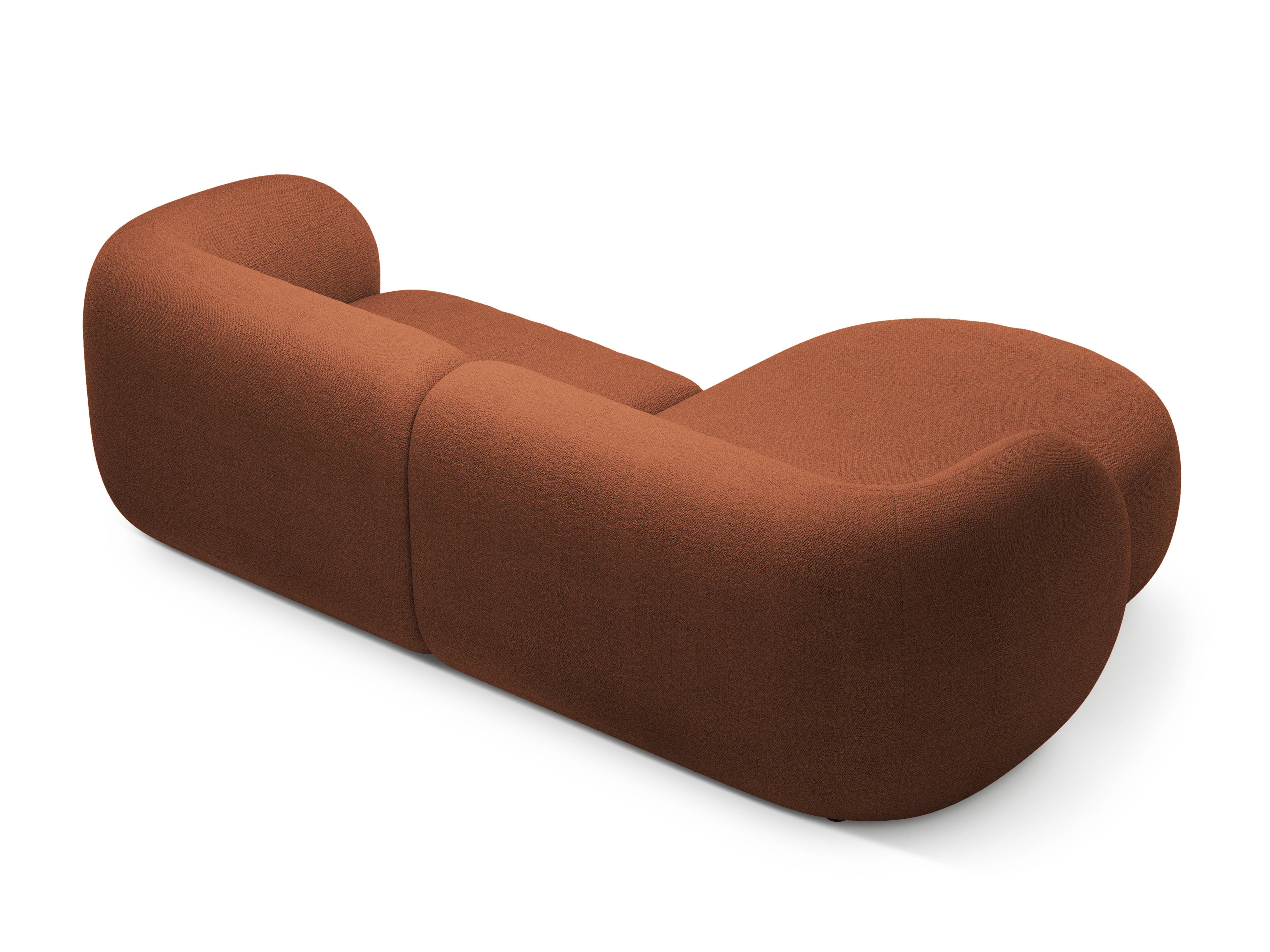Linksseitiges 2-Sitzer-Sofa KATE terracotta Boucle